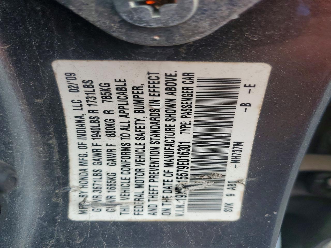 2009 Honda Civic Lx Silver vin: 19XFA15579E016301