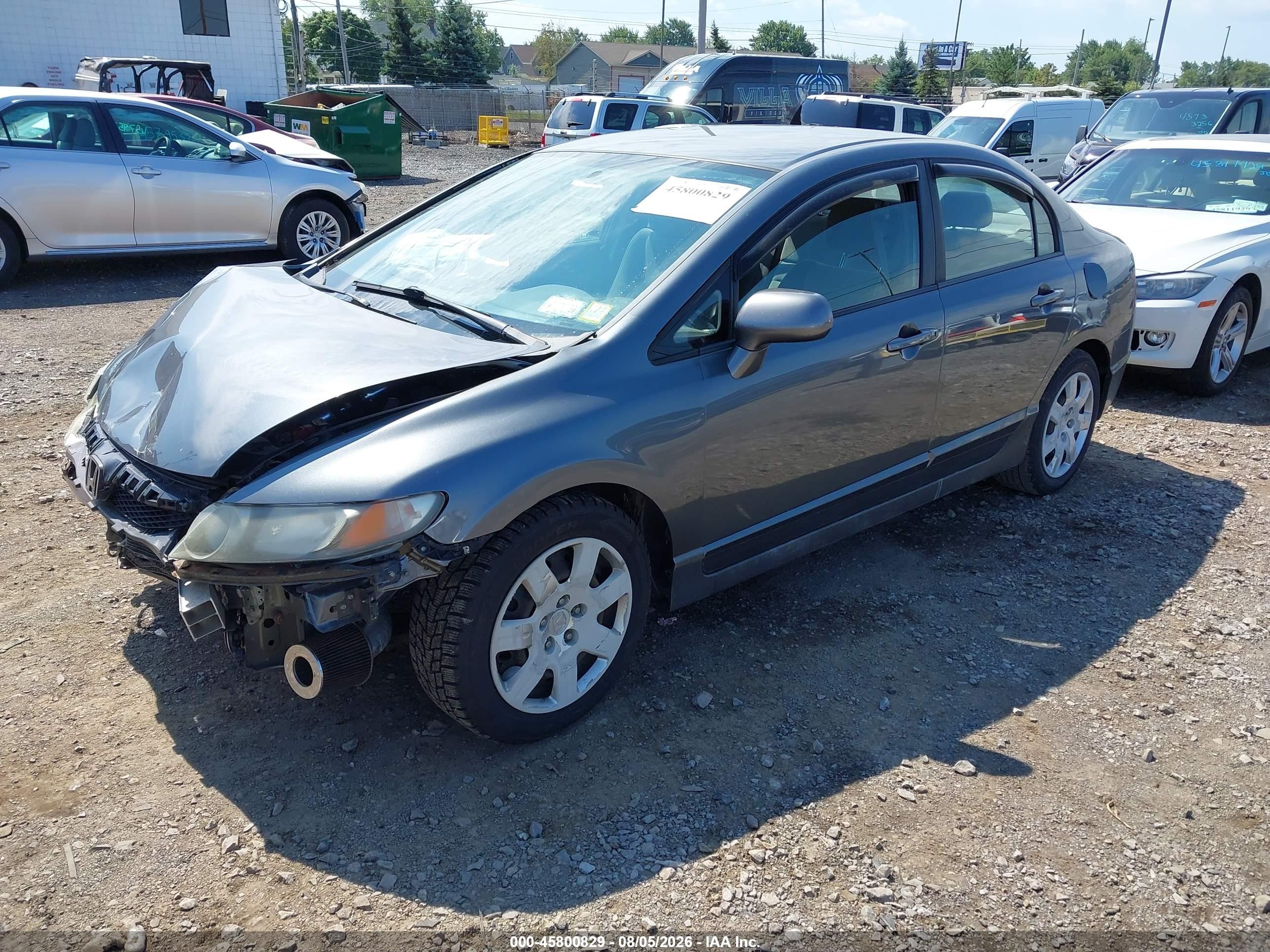 2009 Honda Civic Lx Серый vin: 19XFA15599E019801