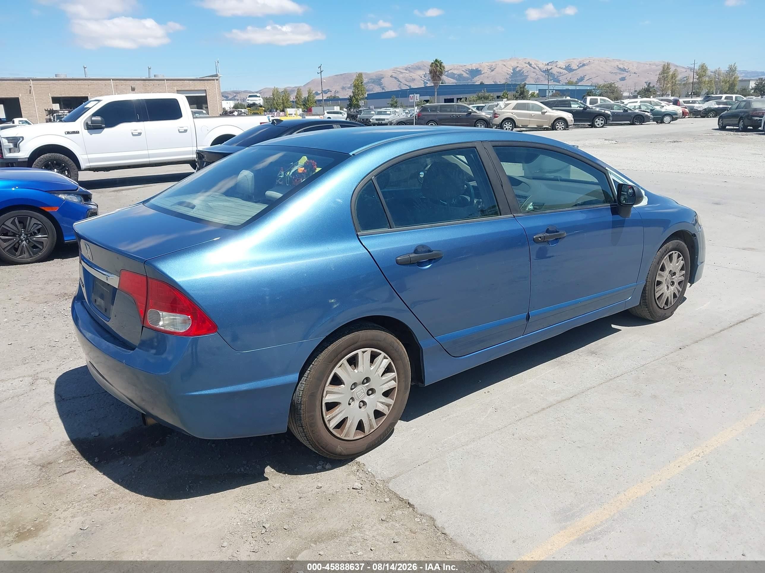 2009 Honda Civic Vp Blue vin: 19XFA16329E017501