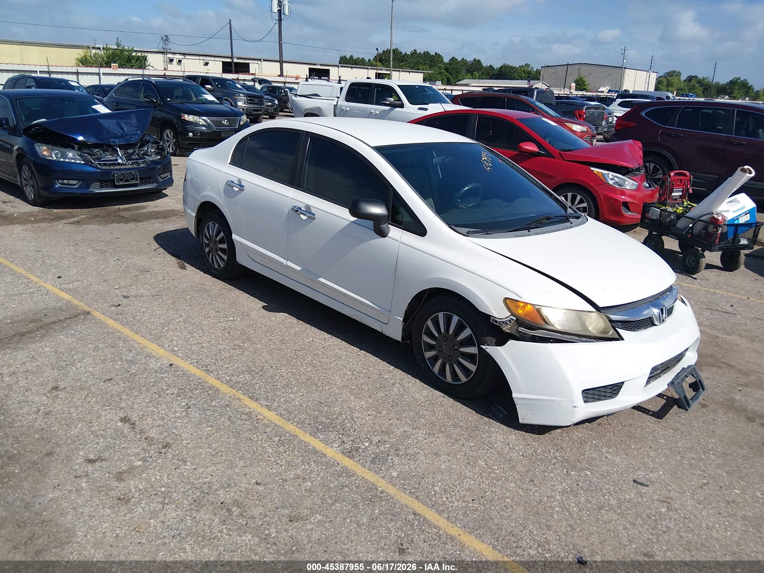 2009 Honda Civic Vp Белый vin: 19XFA16399E031489