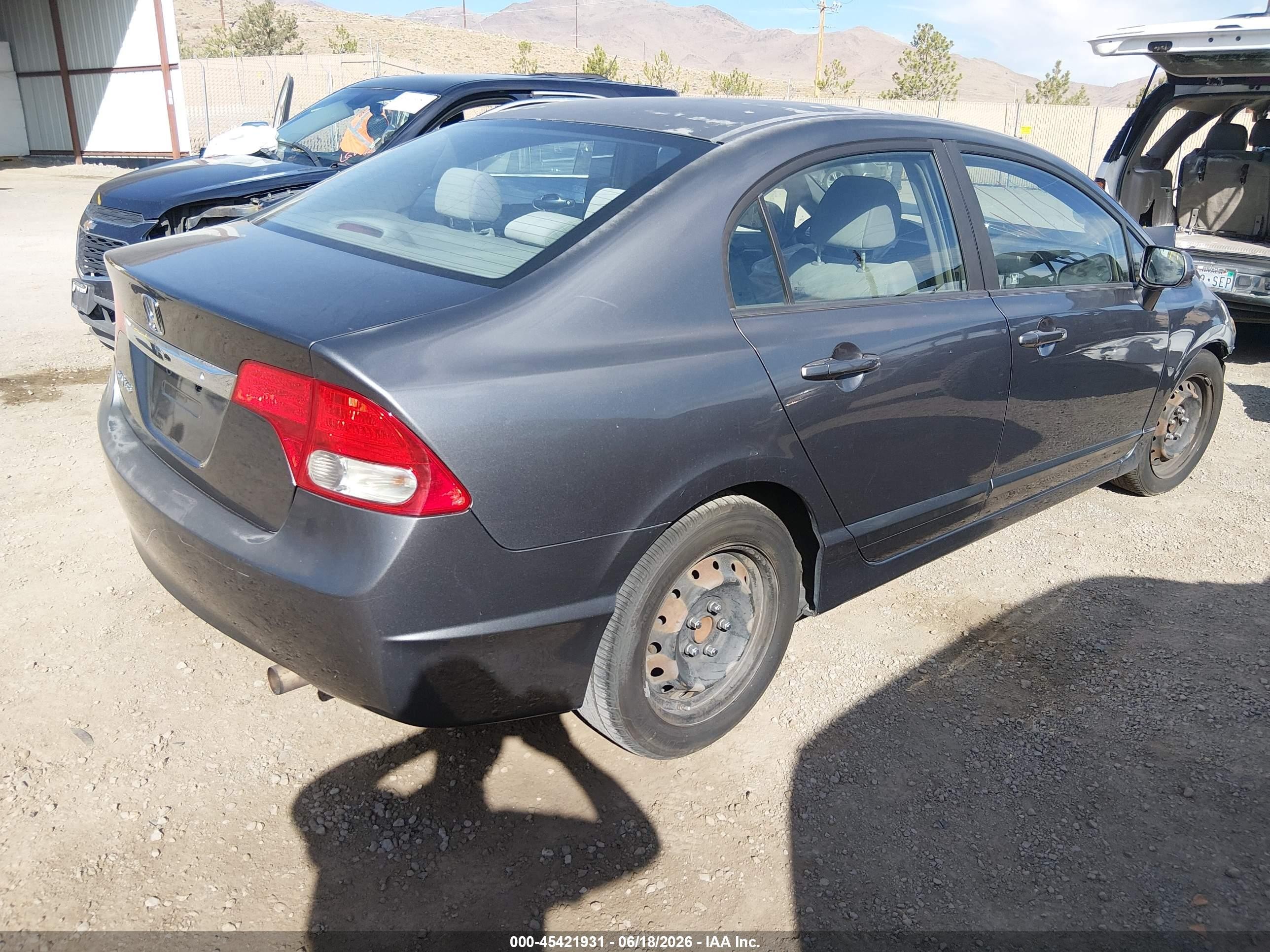 2009 Honda Civic Lx Gray vin: 19XFA16509E032287