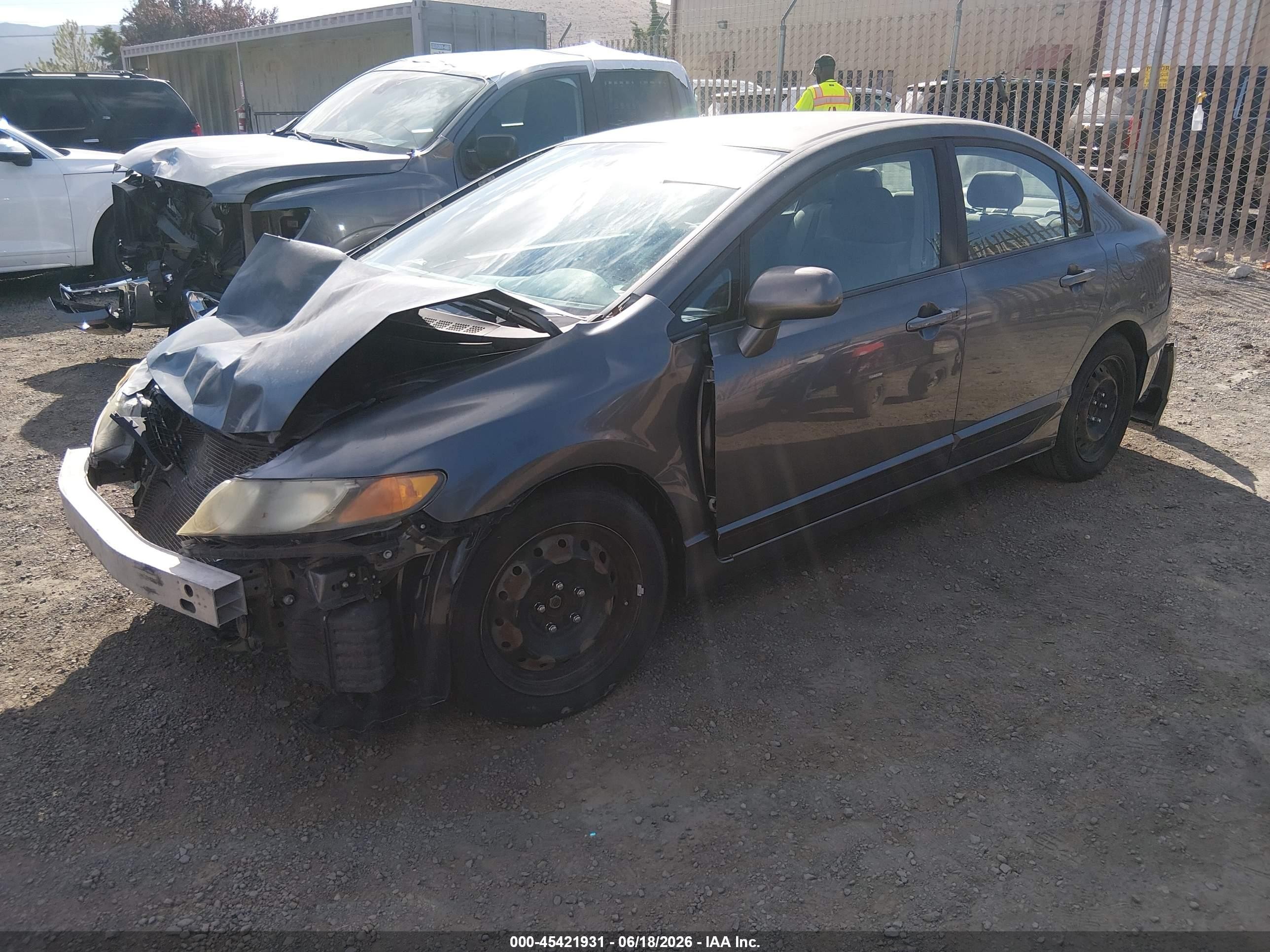 2009 Honda Civic Lx Gray vin: 19XFA16509E032287