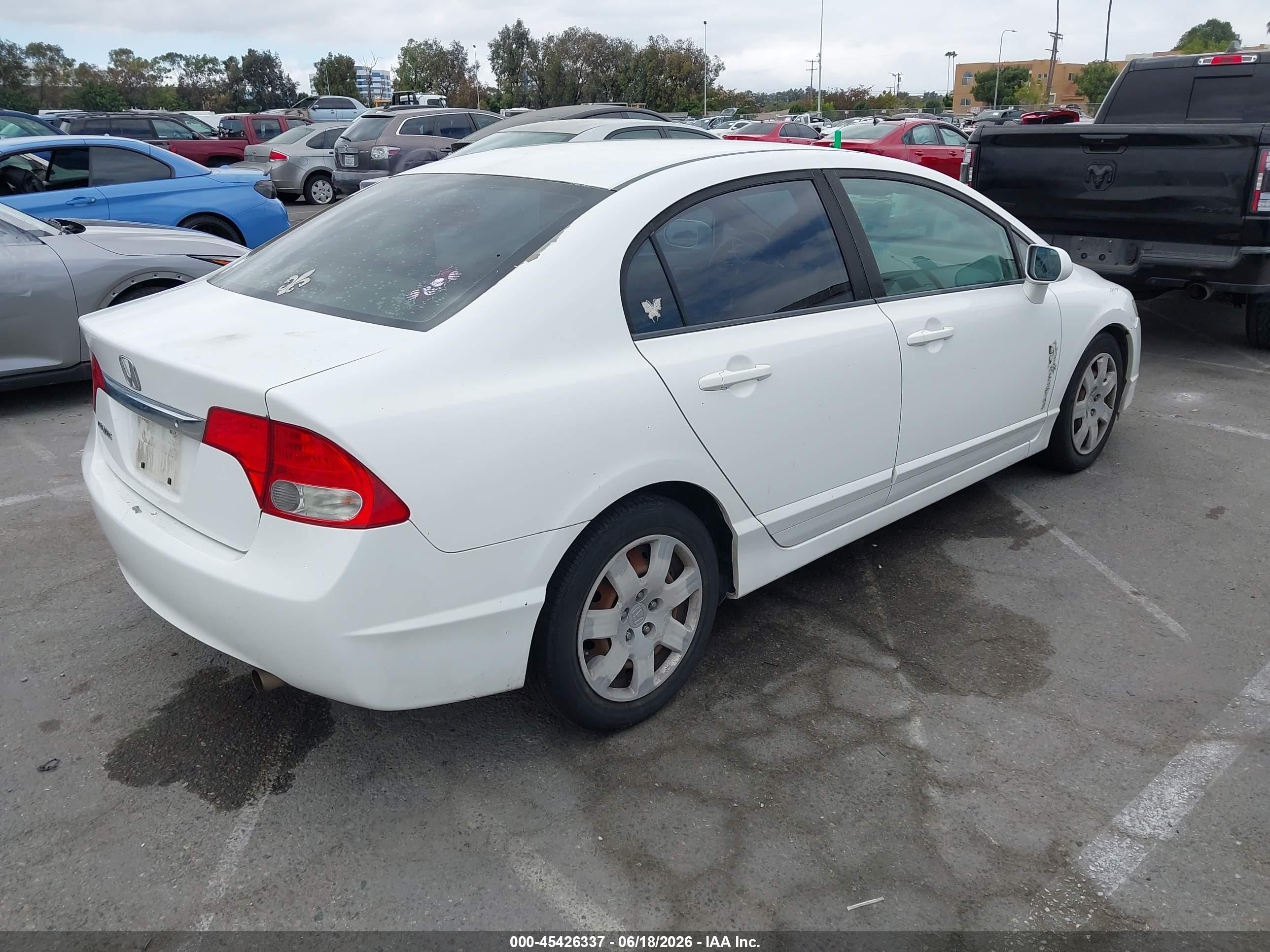 2009 Honda Civic Lx White vin: 19XFA16509E033472