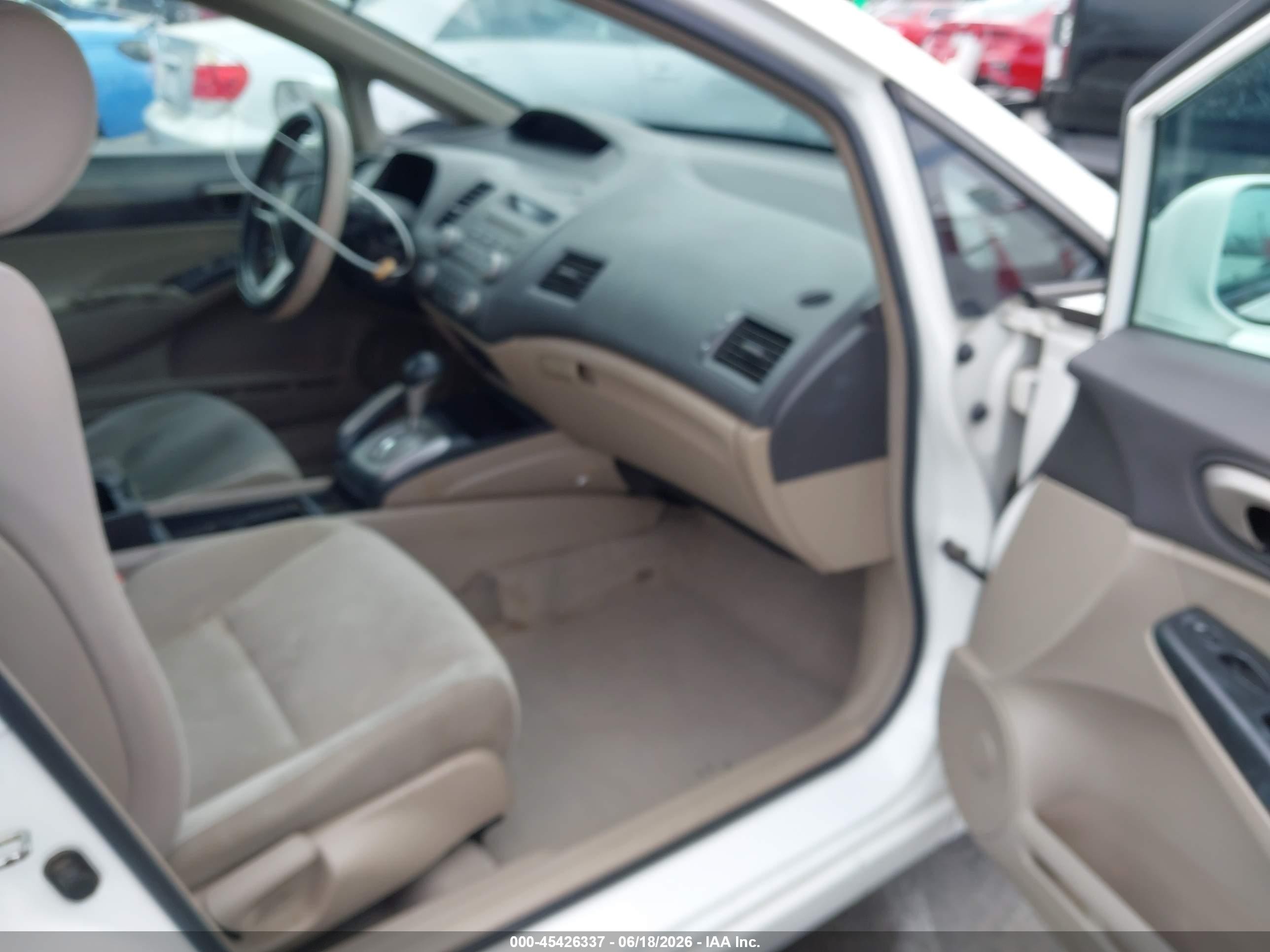 2009 Honda Civic Lx White vin: 19XFA16509E033472
