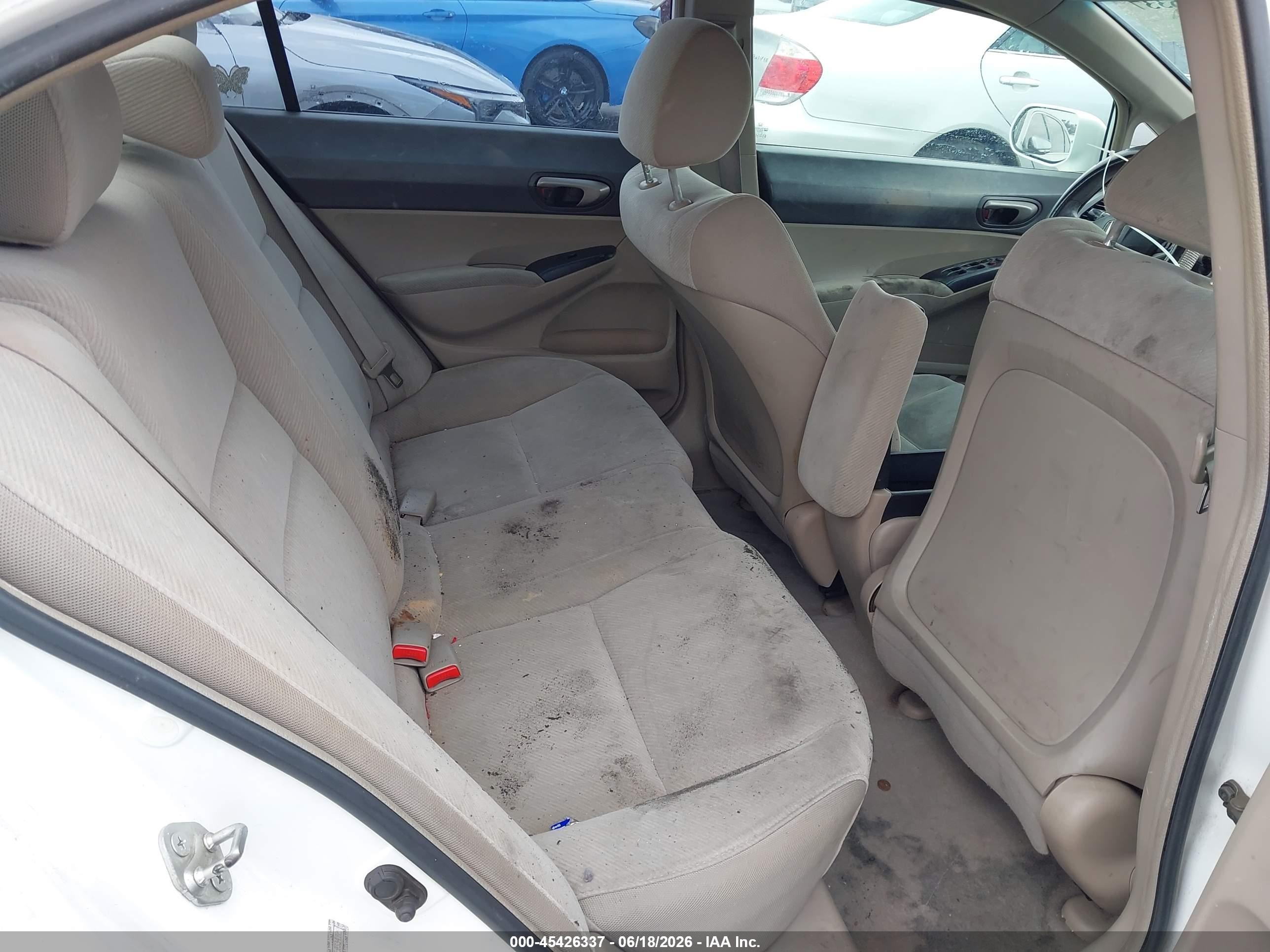 2009 Honda Civic Lx White vin: 19XFA16509E033472
