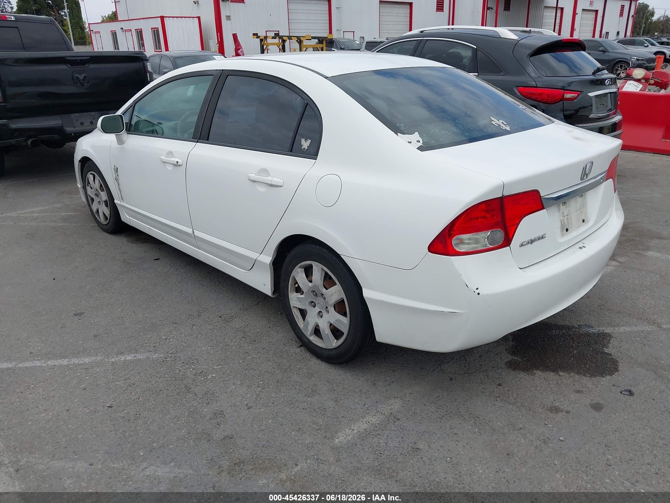 2009 Honda Civic Lx White vin: 19XFA16509E033472