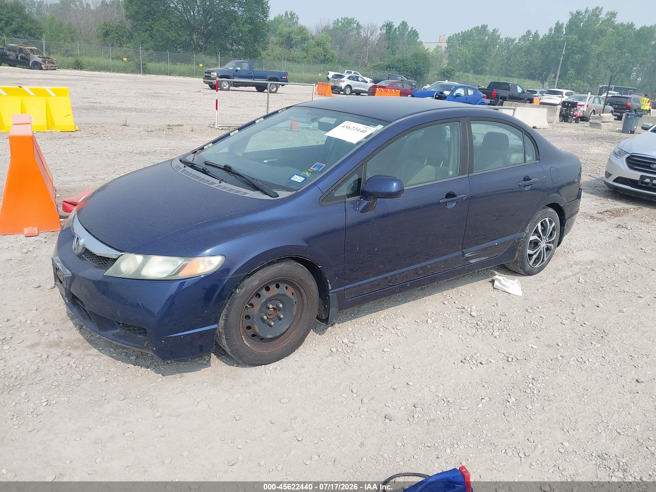 2009 Honda Civic Lx Синий vin: 19XFA16519E007642