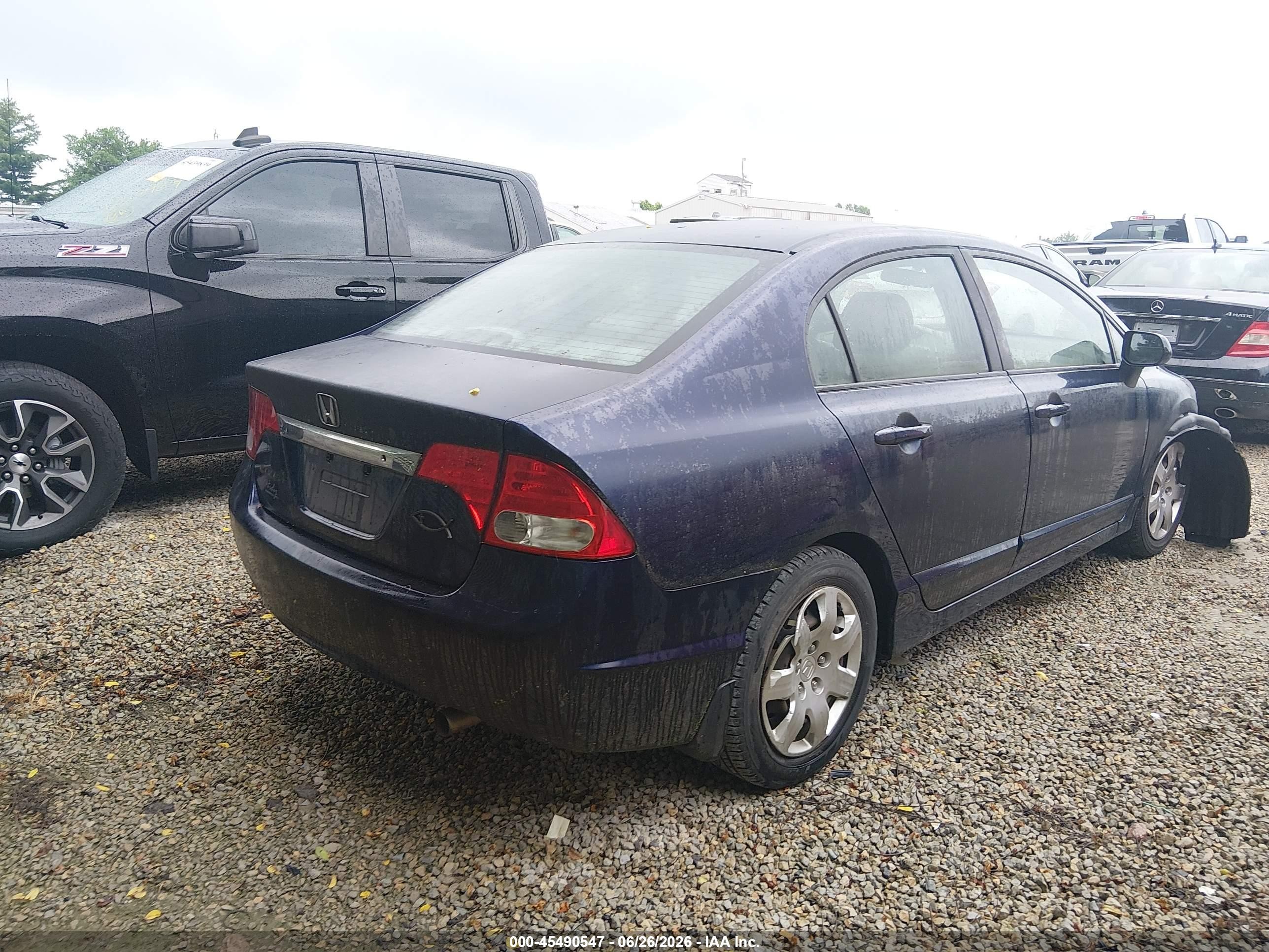 2009 Honda Civic Lx Blue vin: 19XFA16519E012341