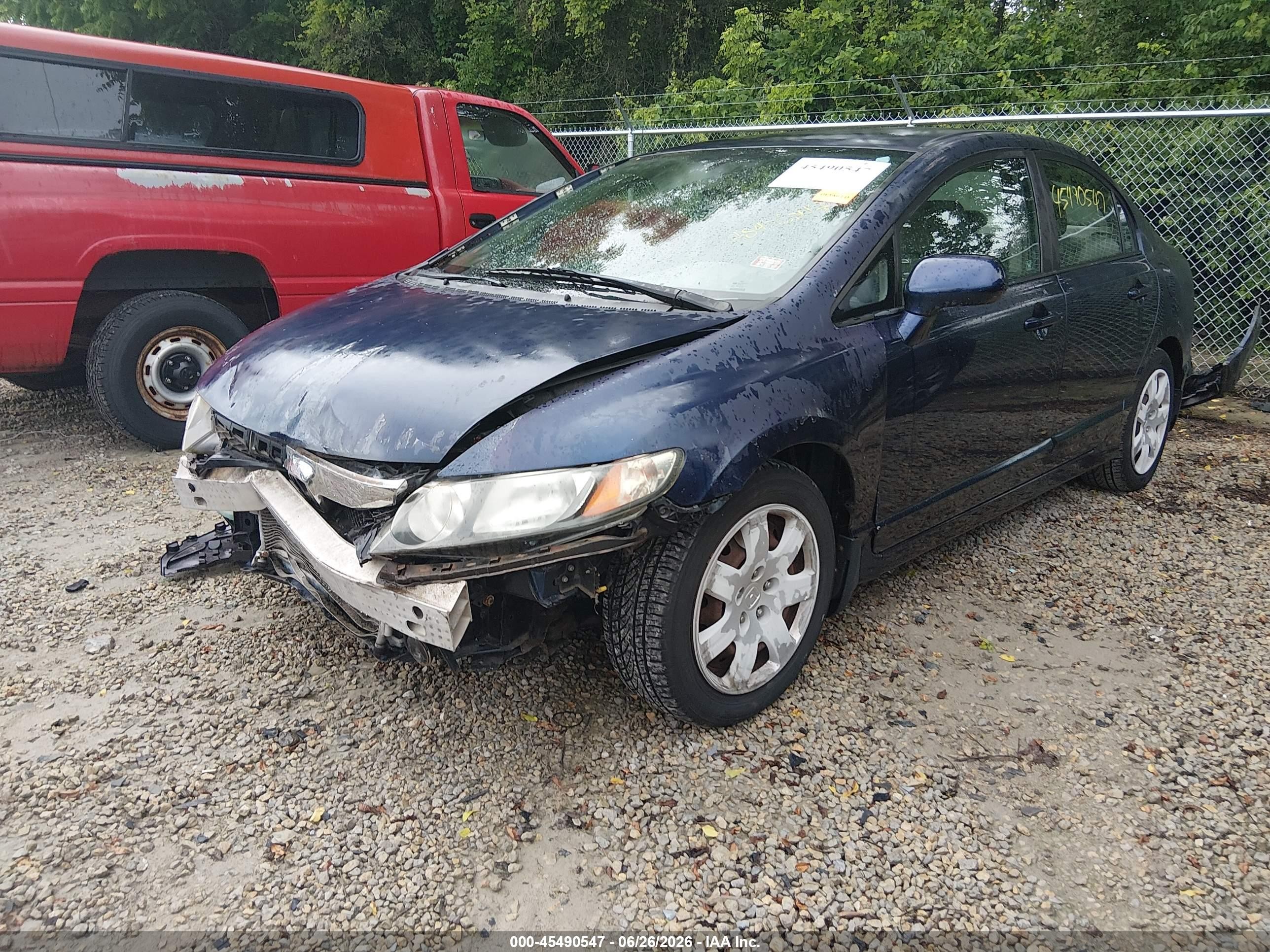2009 Honda Civic Lx Blue vin: 19XFA16519E012341