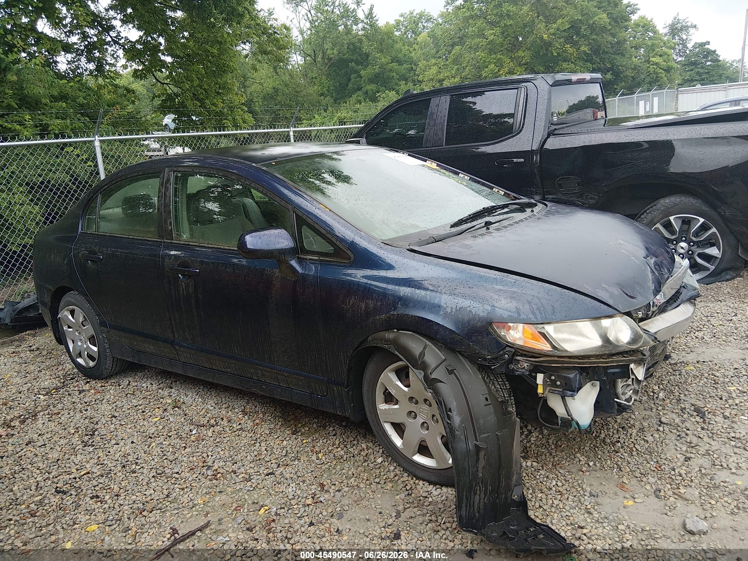 2009 Honda Civic Lx Blue vin: 19XFA16519E012341