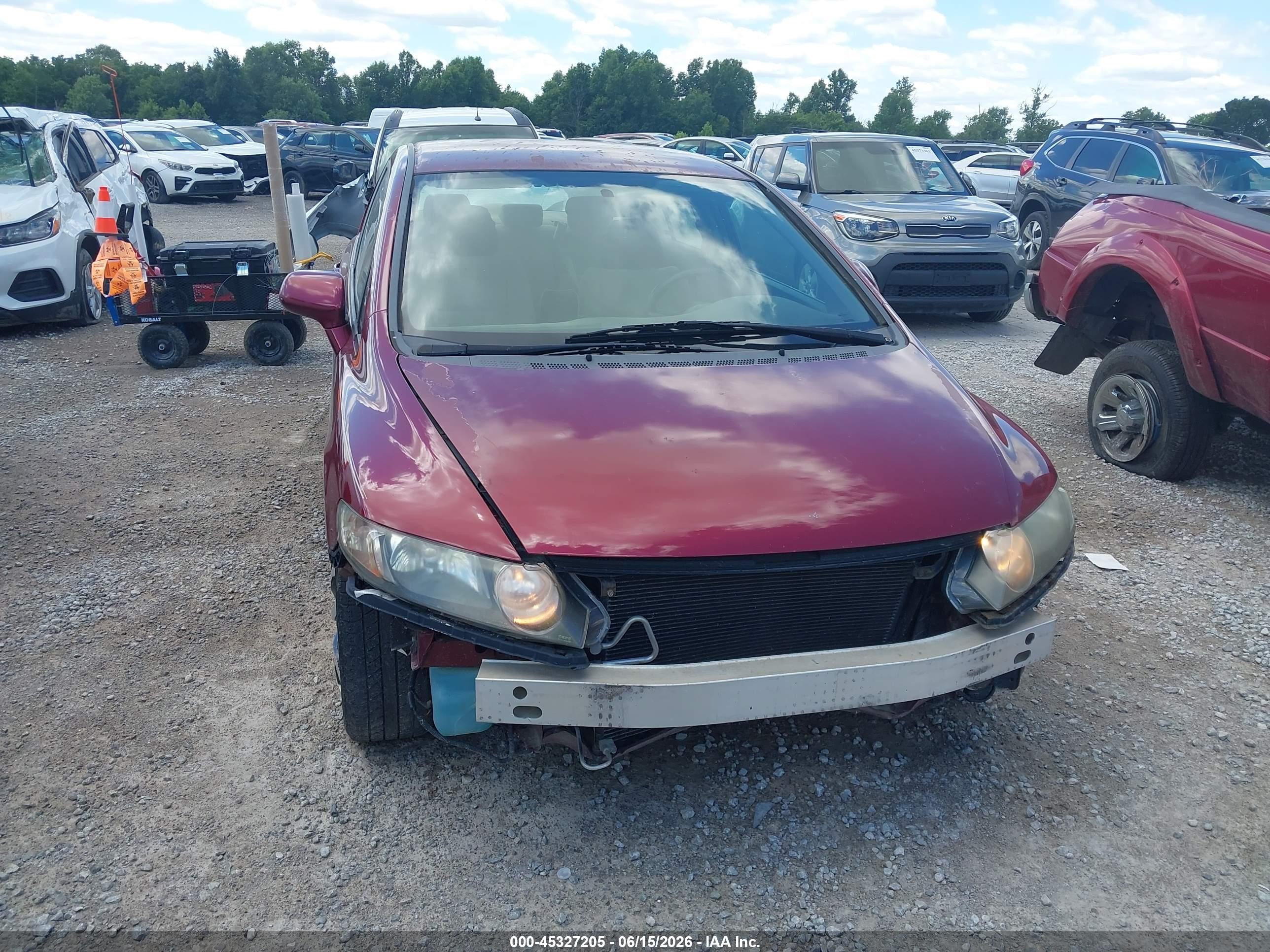 2009 Honda Civic Lx Red vin: 19XFA16519E014607