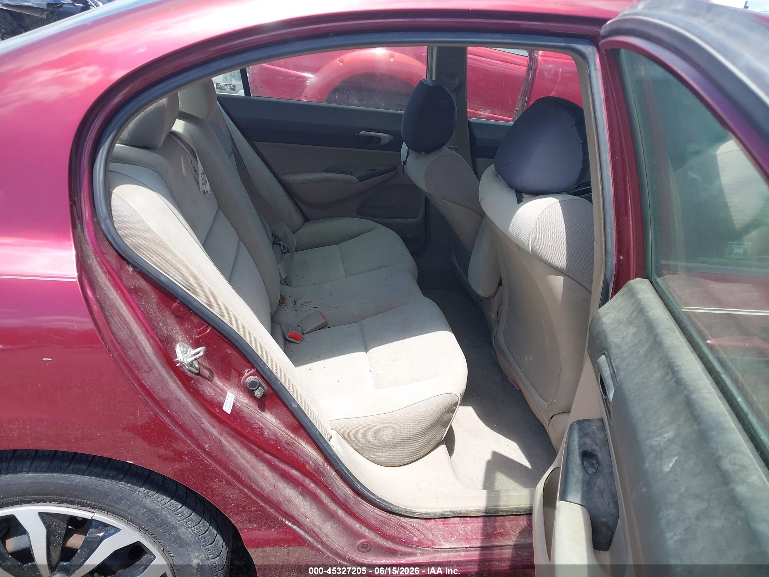 2009 Honda Civic Lx Red vin: 19XFA16519E014607