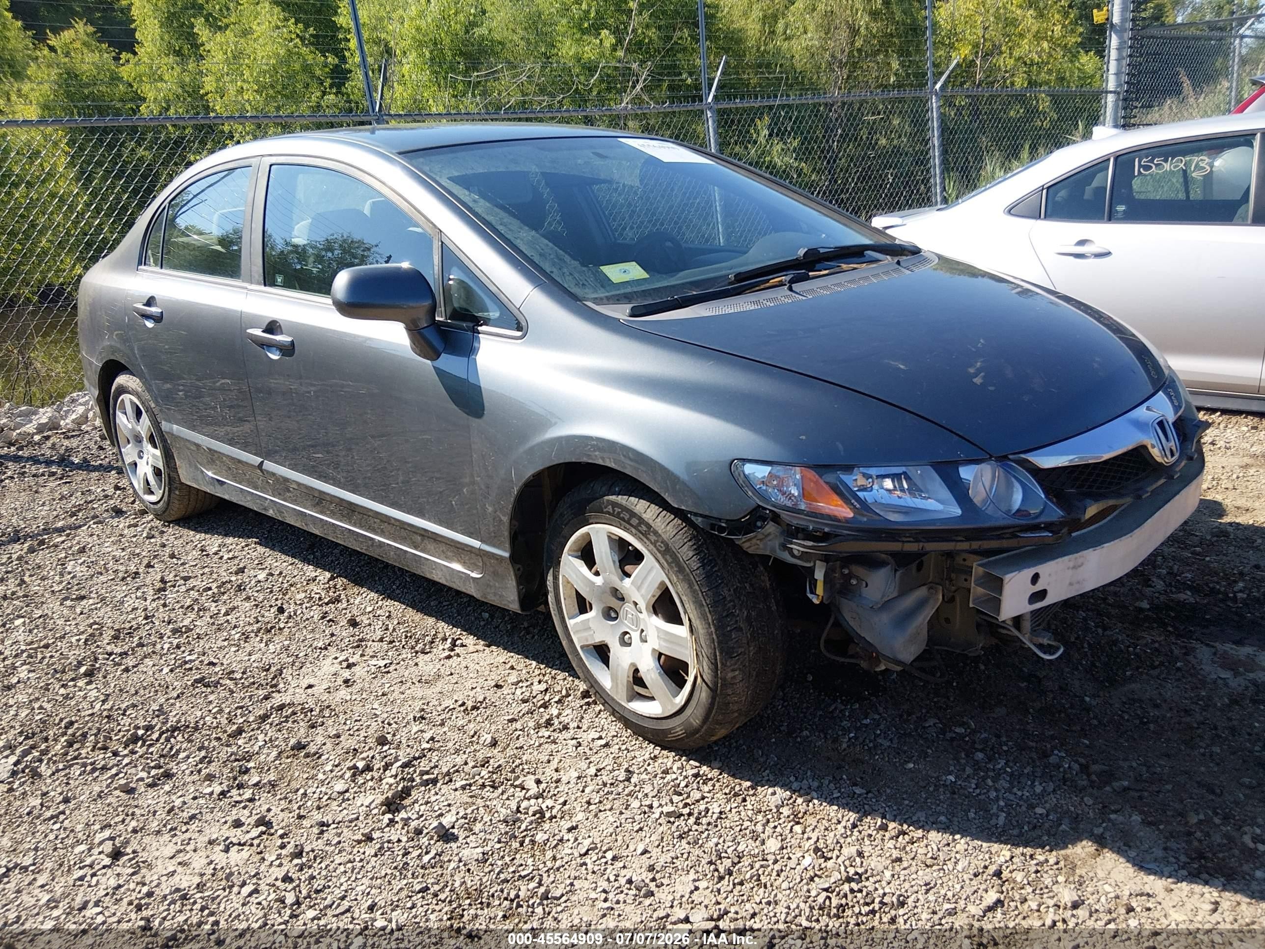 2009 Honda Civic Lx Gray vin: 19XFA16519E029561