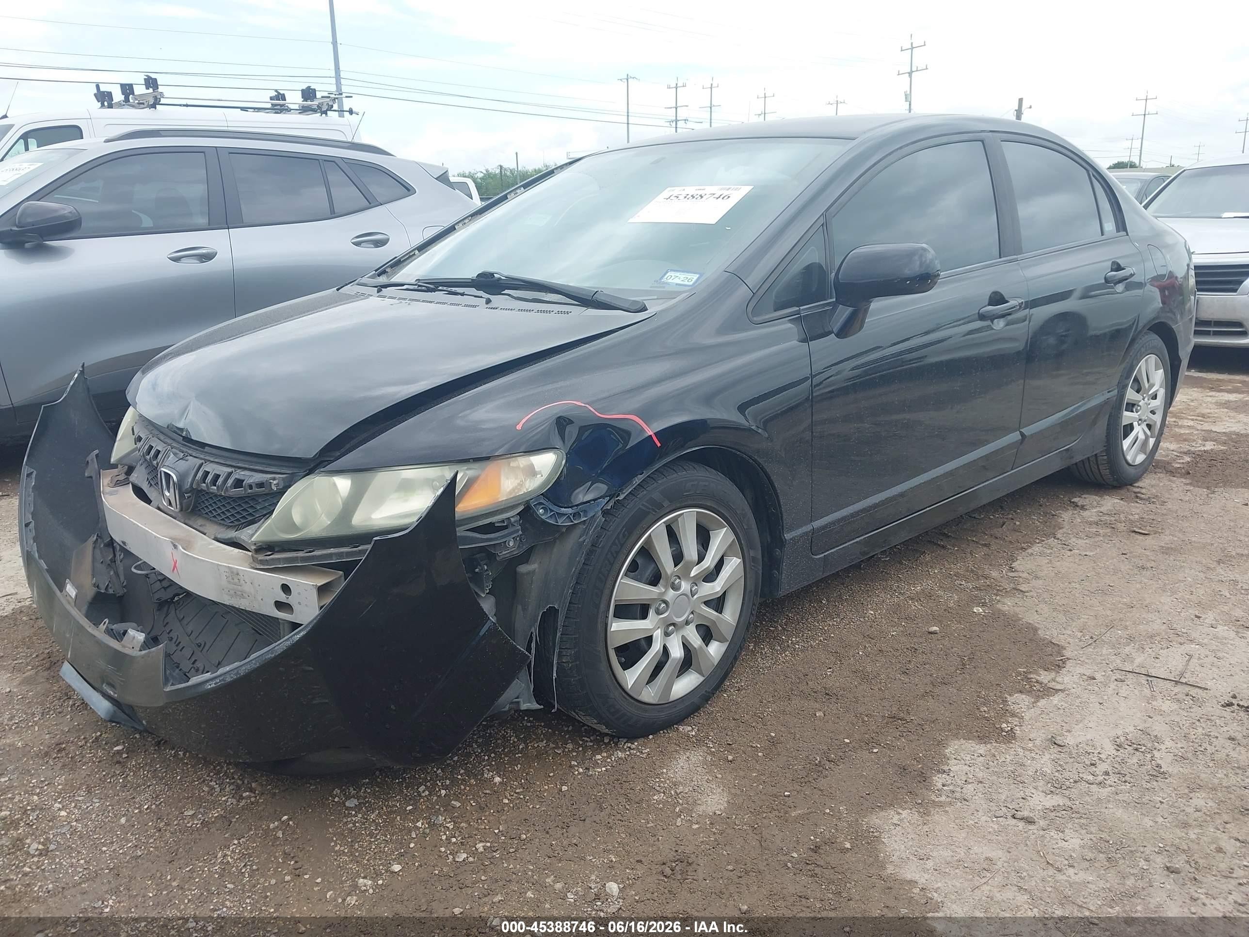2009 Honda Civic Lx Black vin: 19XFA16519E035148