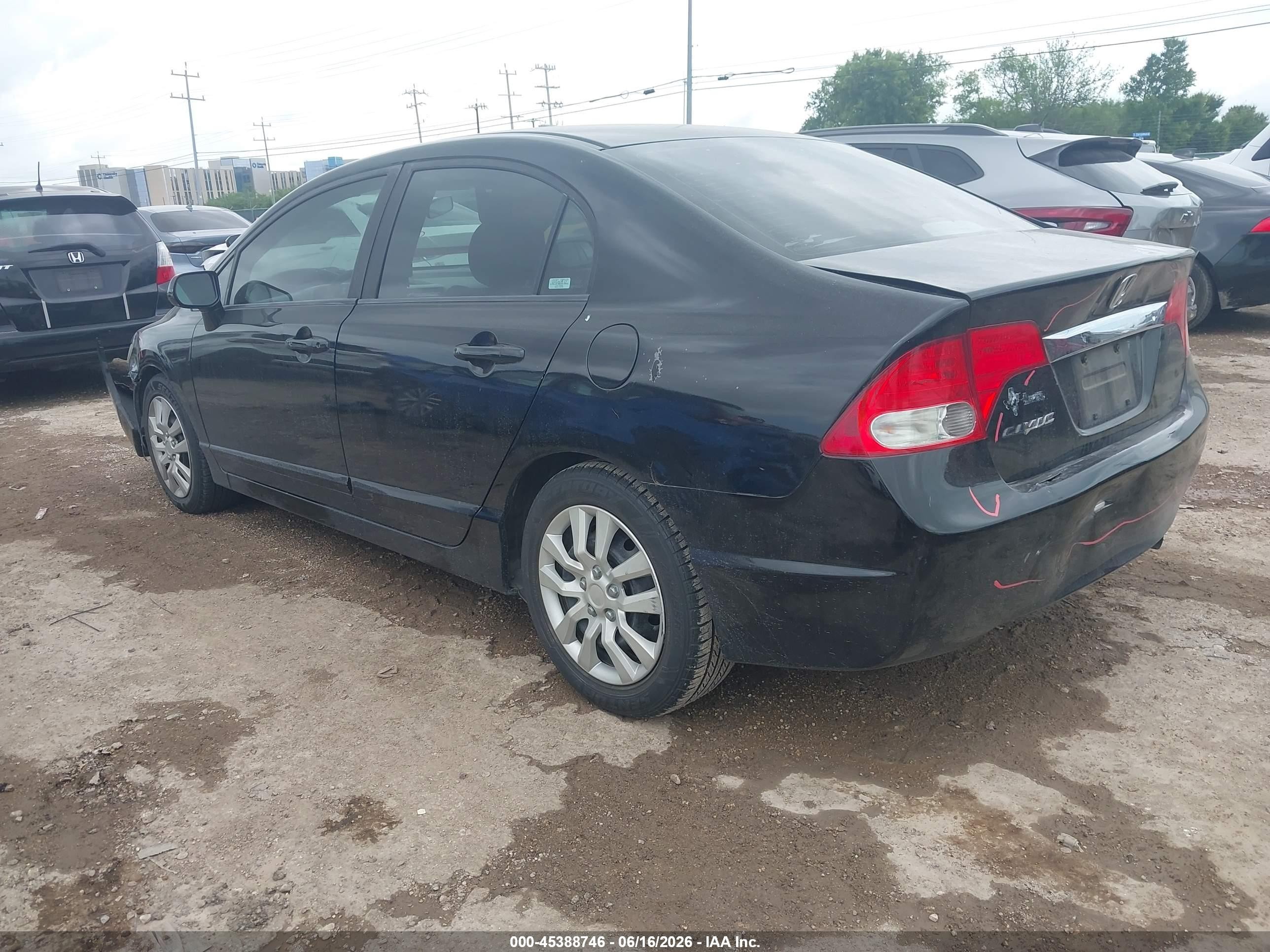 2009 Honda Civic Lx Black vin: 19XFA16519E035148