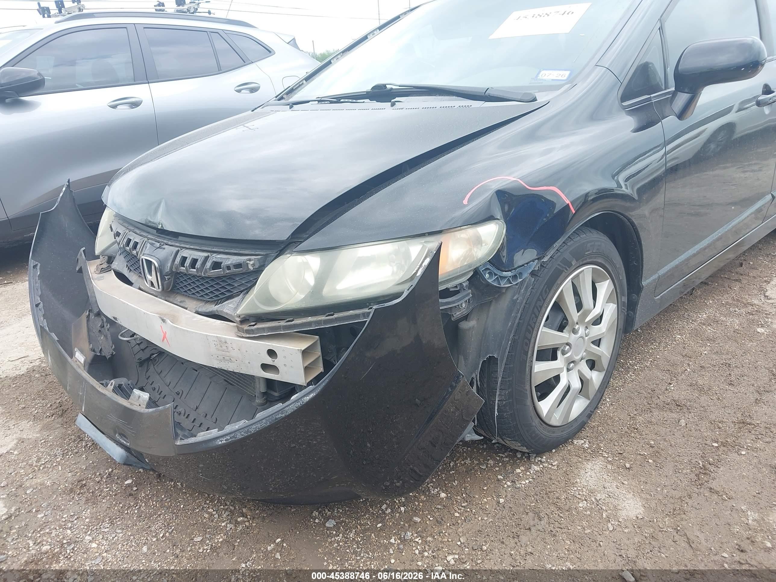 2009 Honda Civic Lx Black vin: 19XFA16519E035148