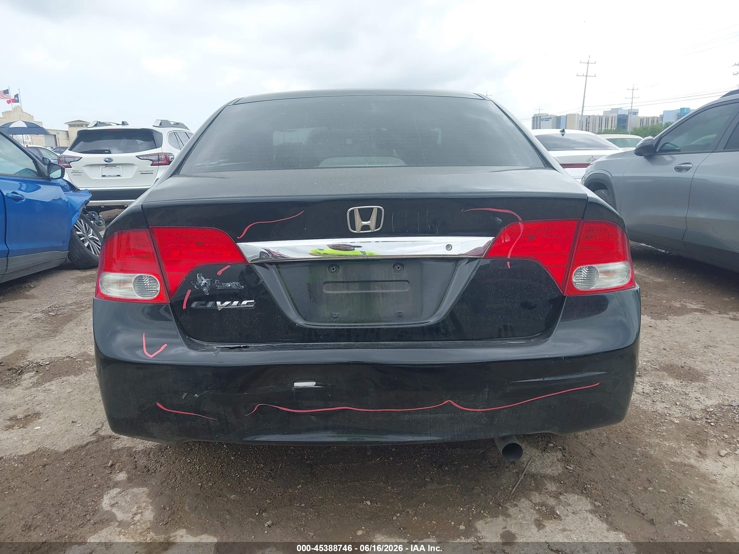 2009 Honda Civic Lx Black vin: 19XFA16519E035148