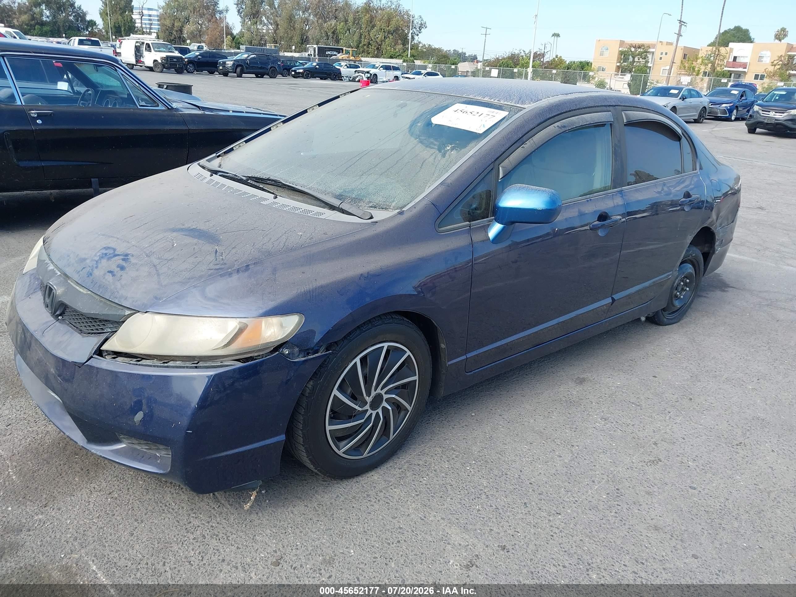 2009 Honda Civic Lx Dark Blue vin: 19XFA16529E004085
