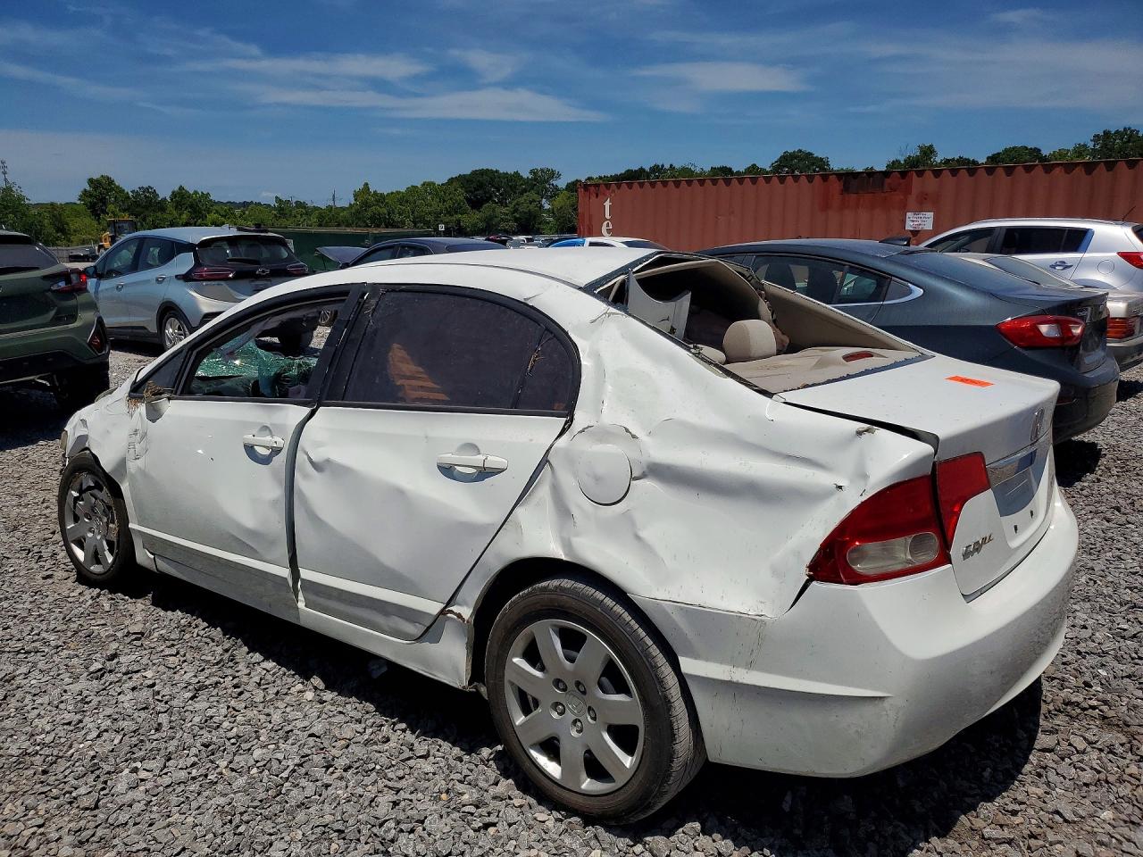 2009 Honda Civic Lx White vin: 19XFA16529E051973