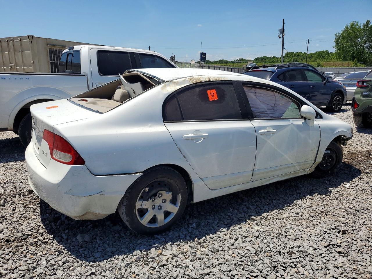2009 Honda Civic Lx White vin: 19XFA16529E051973
