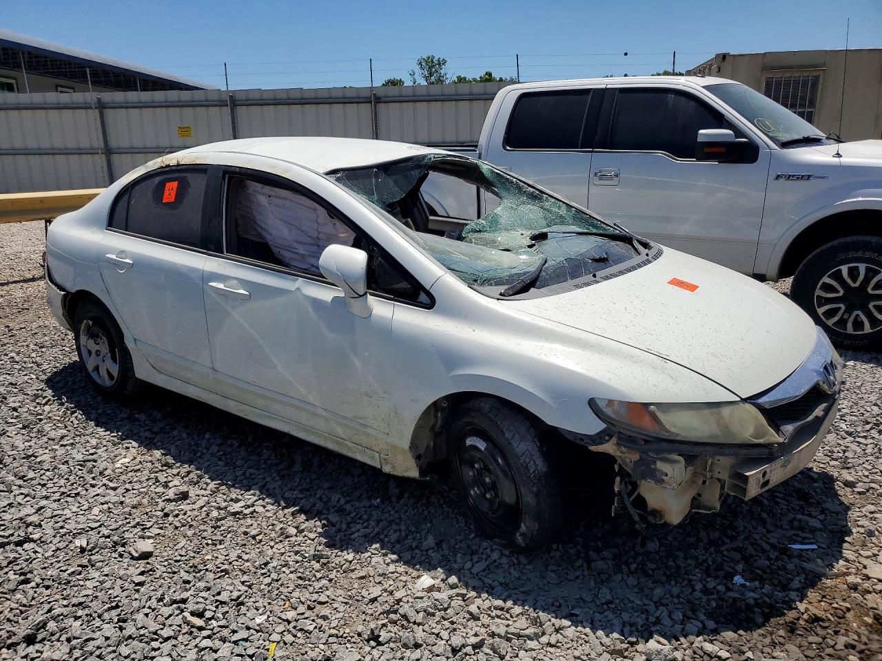2009 Honda Civic Lx White vin: 19XFA16529E051973
