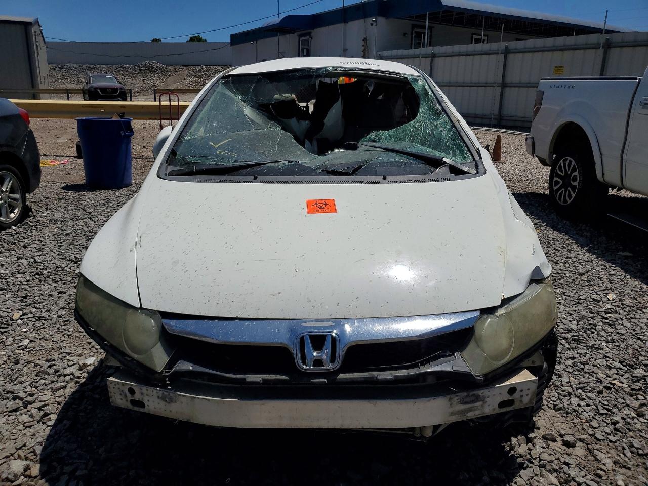 2009 Honda Civic Lx White vin: 19XFA16529E051973