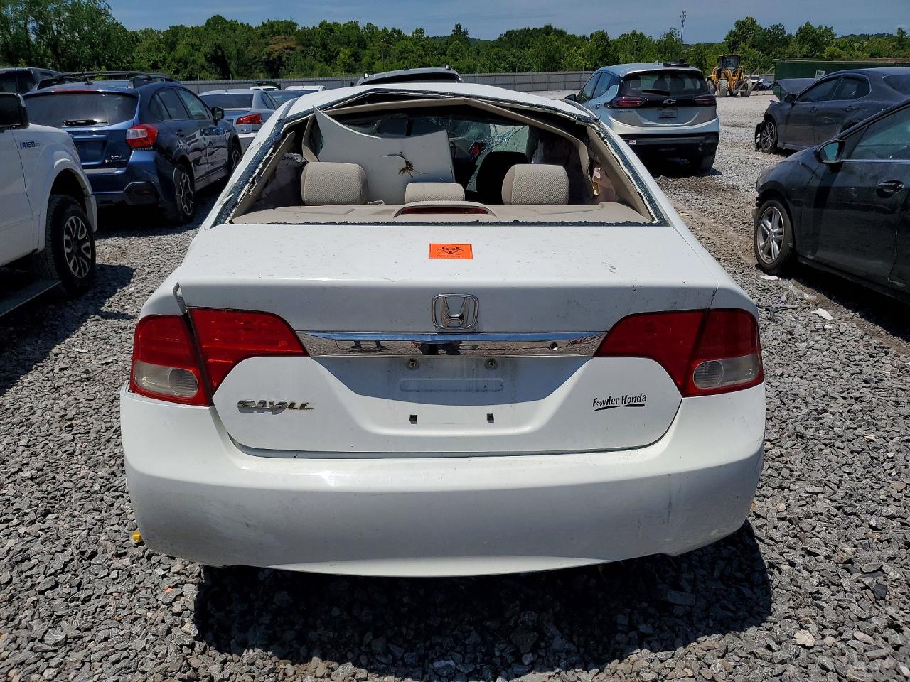 2009 Honda Civic Lx White vin: 19XFA16529E051973