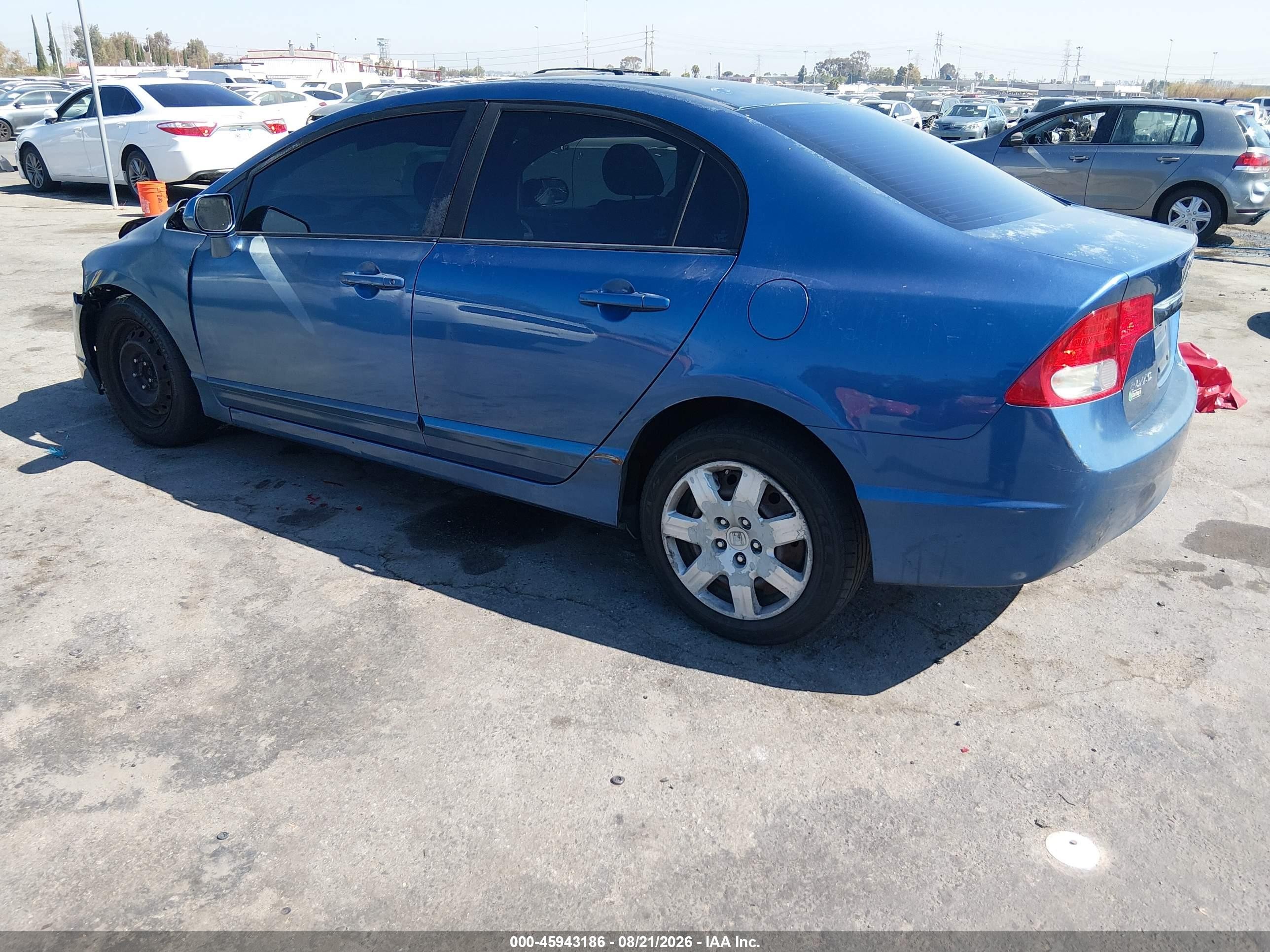 2009 Honda Civic Lx Blue vin: 19XFA16539E016858