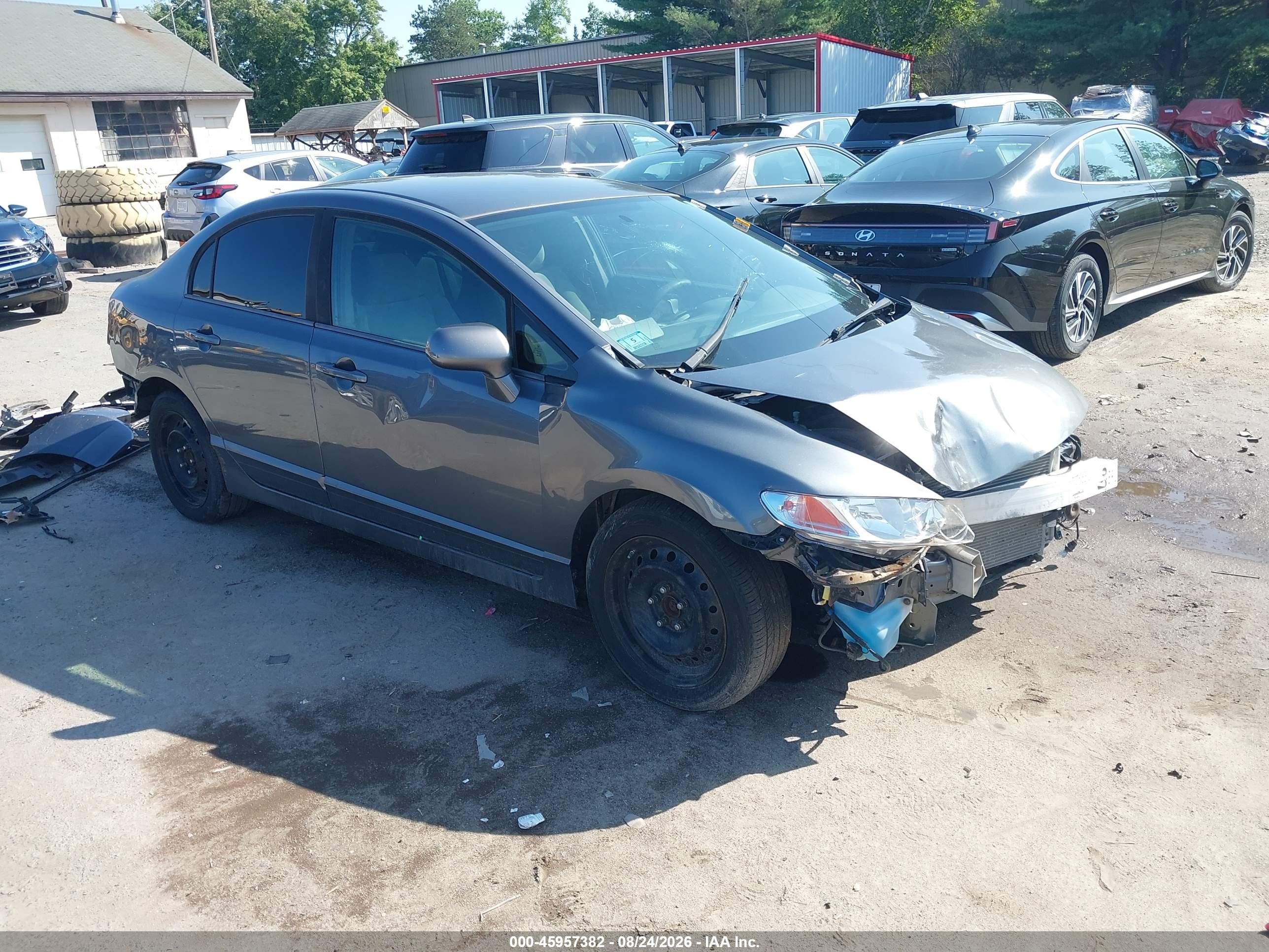 2009 Honda Civic Lx Серый vin: 19XFA16539E024832