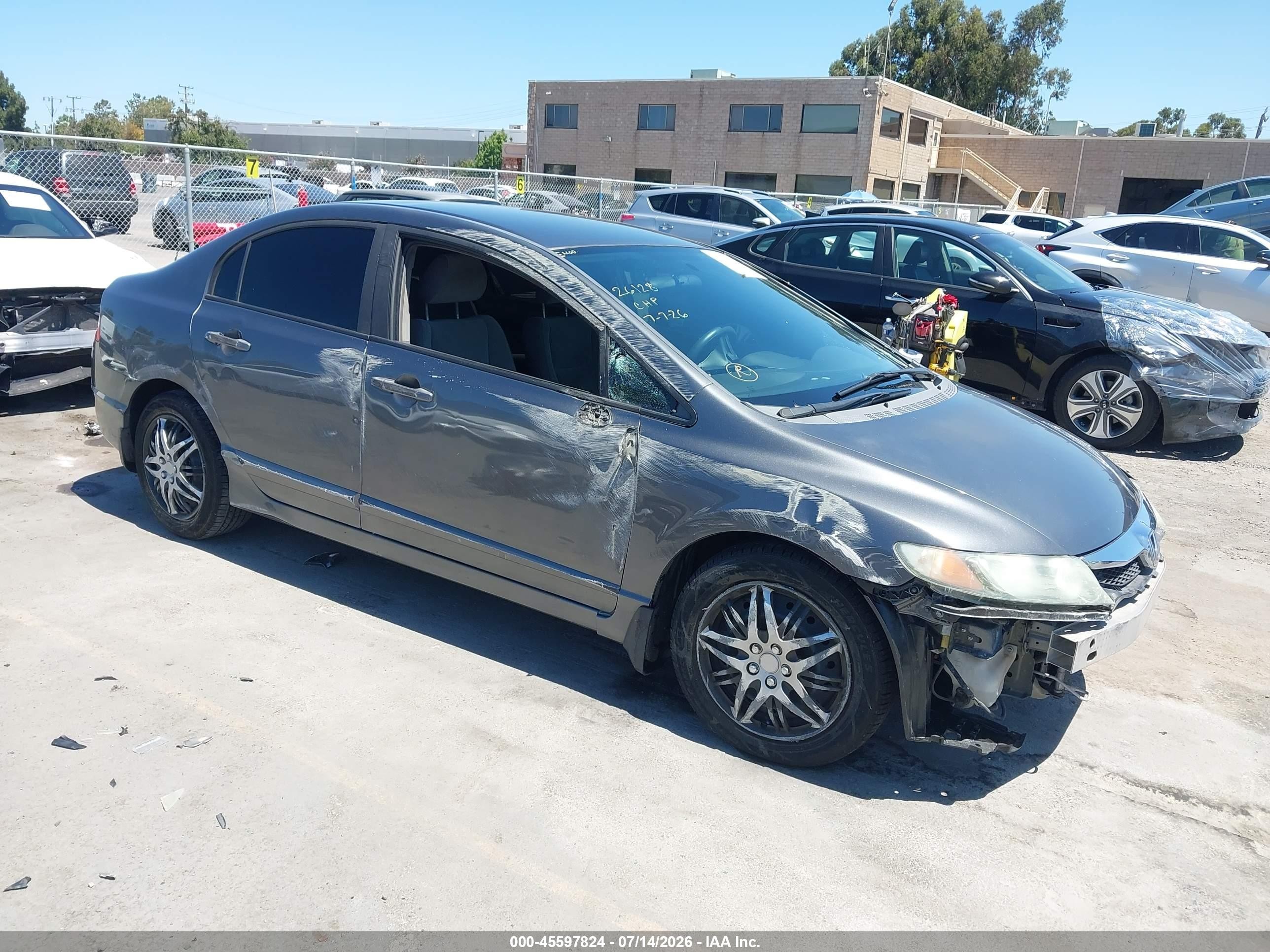 2009 Honda Civic Lx Gray vin: 19XFA16539E031120