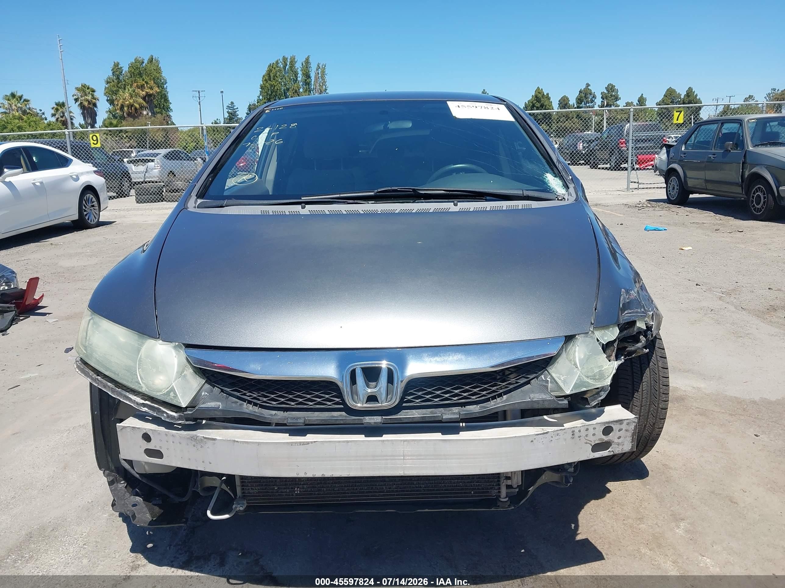 2009 Honda Civic Lx Gray vin: 19XFA16539E031120