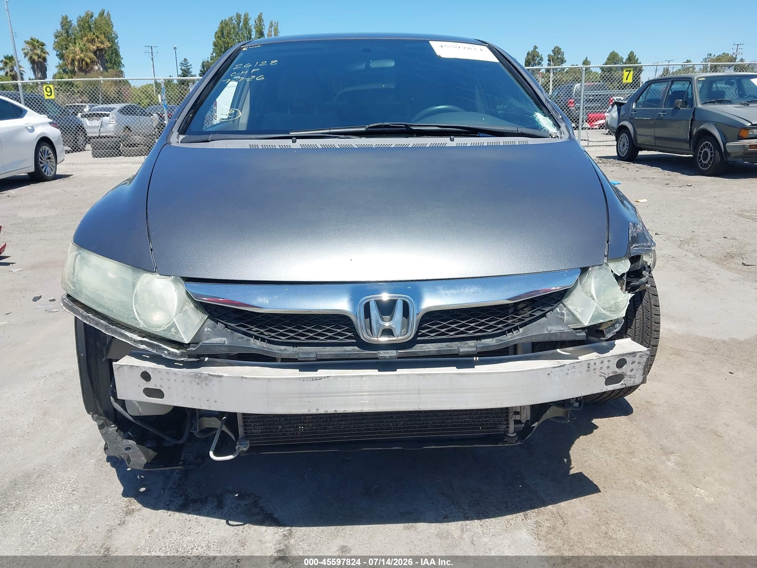 2009 Honda Civic Lx Gray vin: 19XFA16539E031120