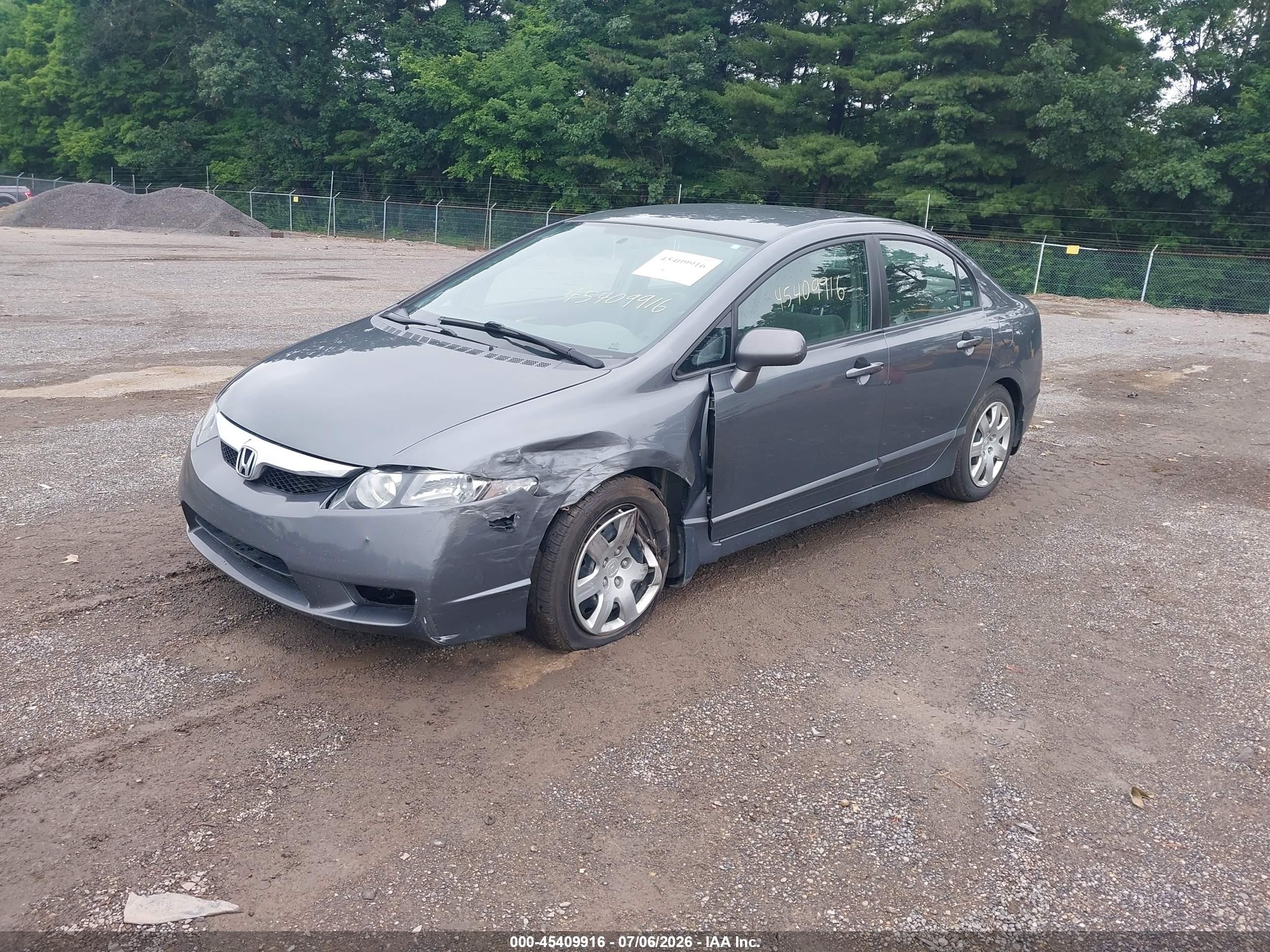 2009 Honda Civic Lx Gray vin: 19XFA16549E025181