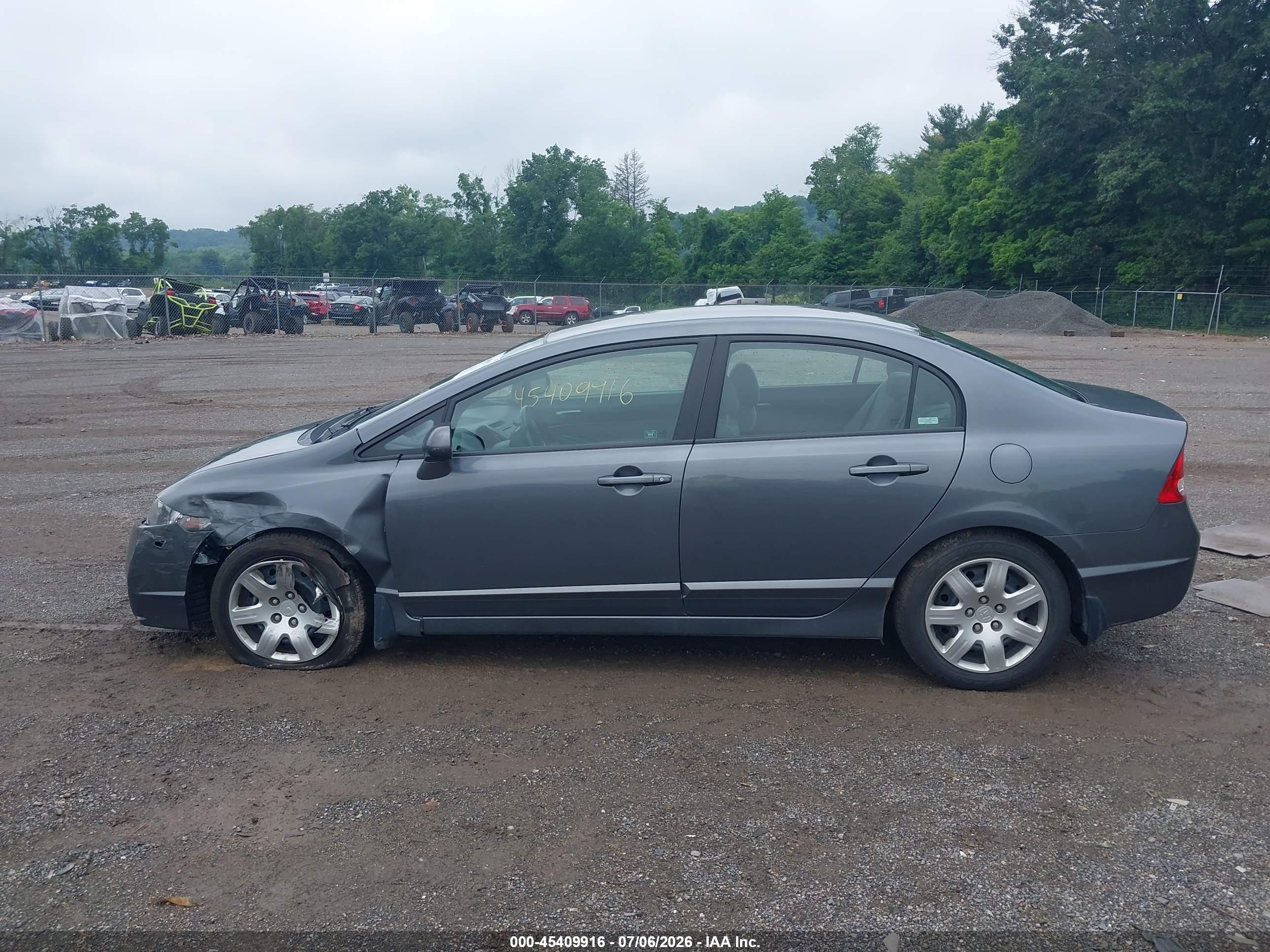 2009 Honda Civic Lx Gray vin: 19XFA16549E025181