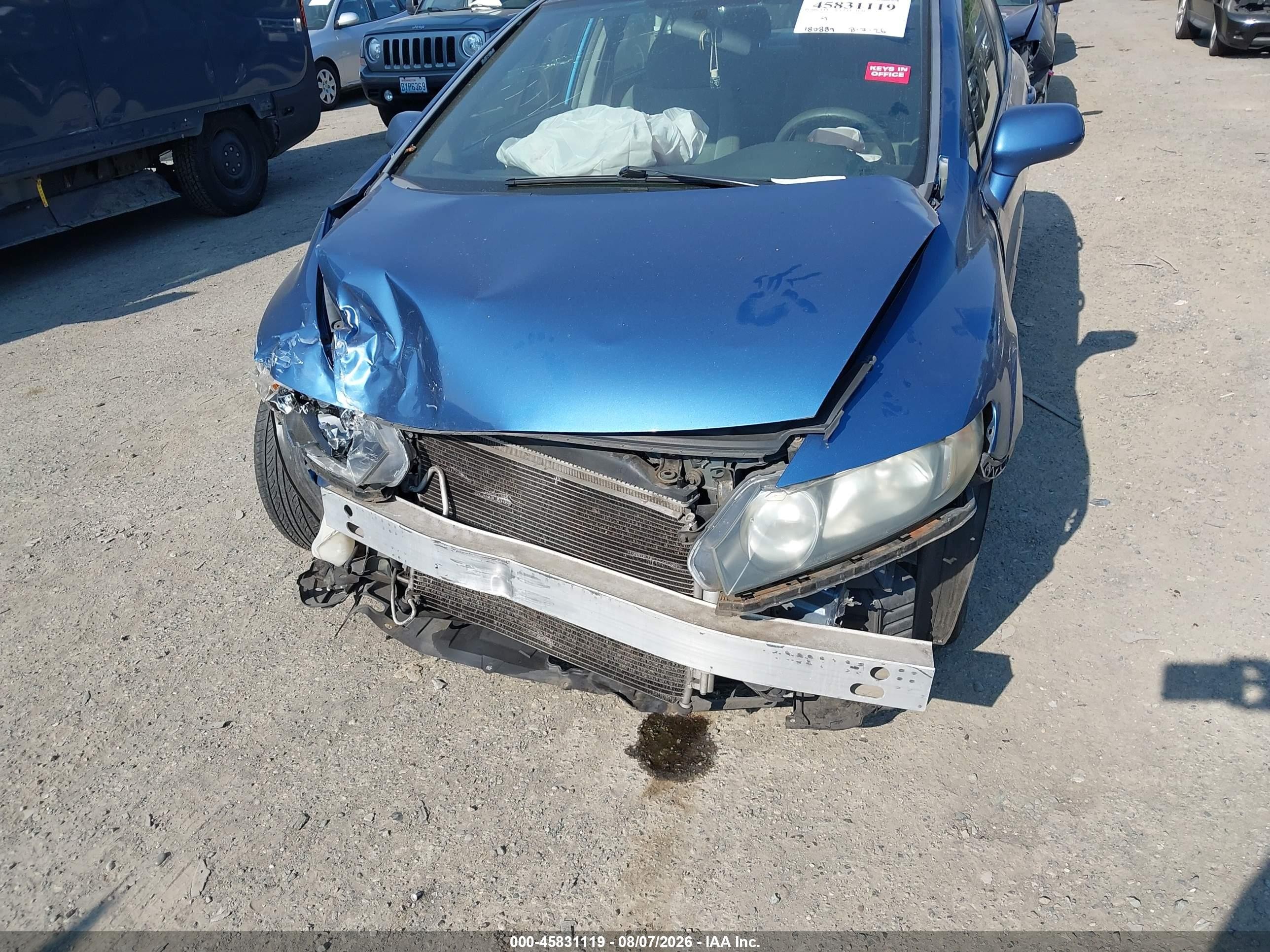 2009 Honda Civic Lx Blue vin: 19XFA16549E042952