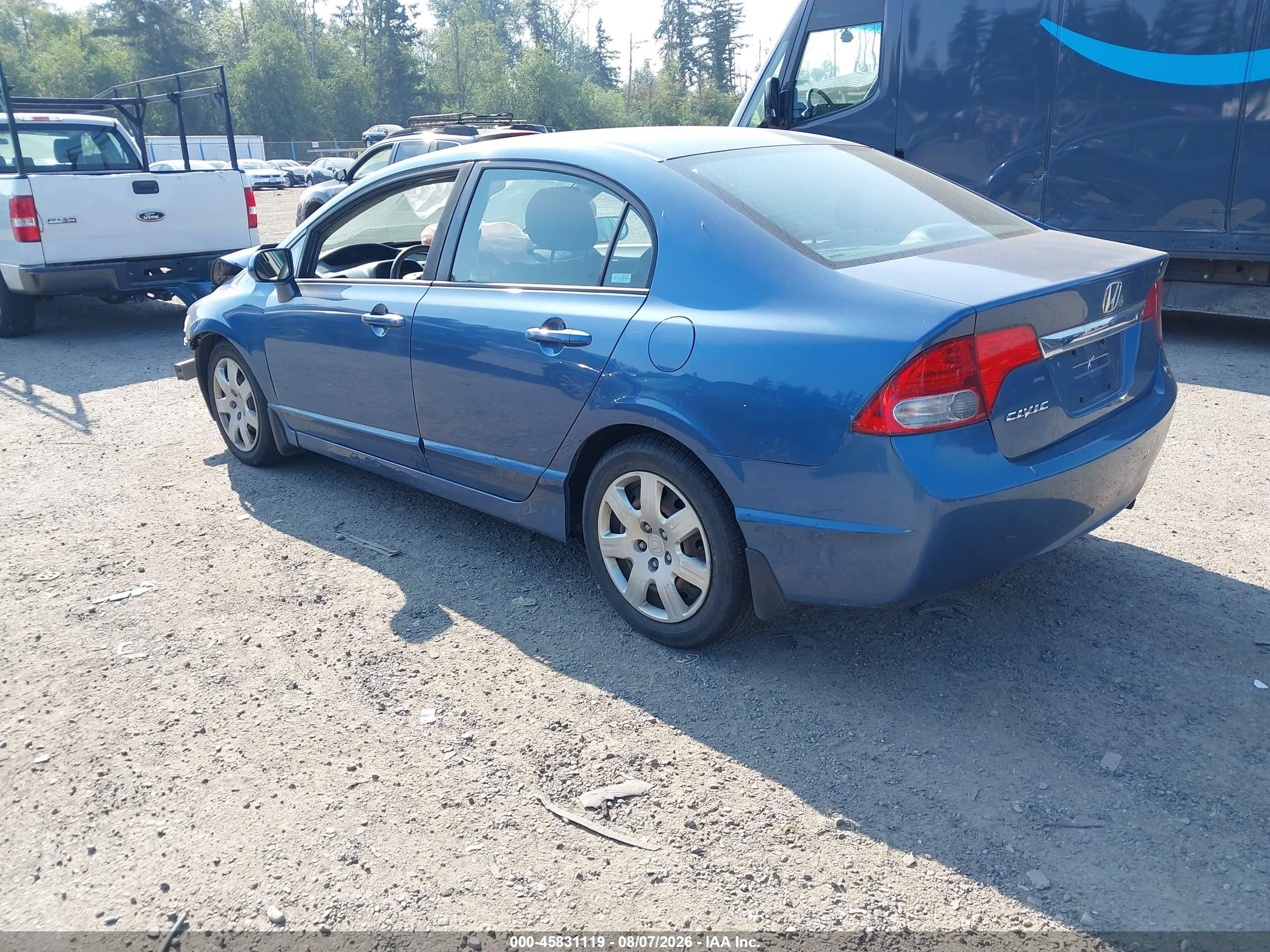2009 Honda Civic Lx Blue vin: 19XFA16549E042952