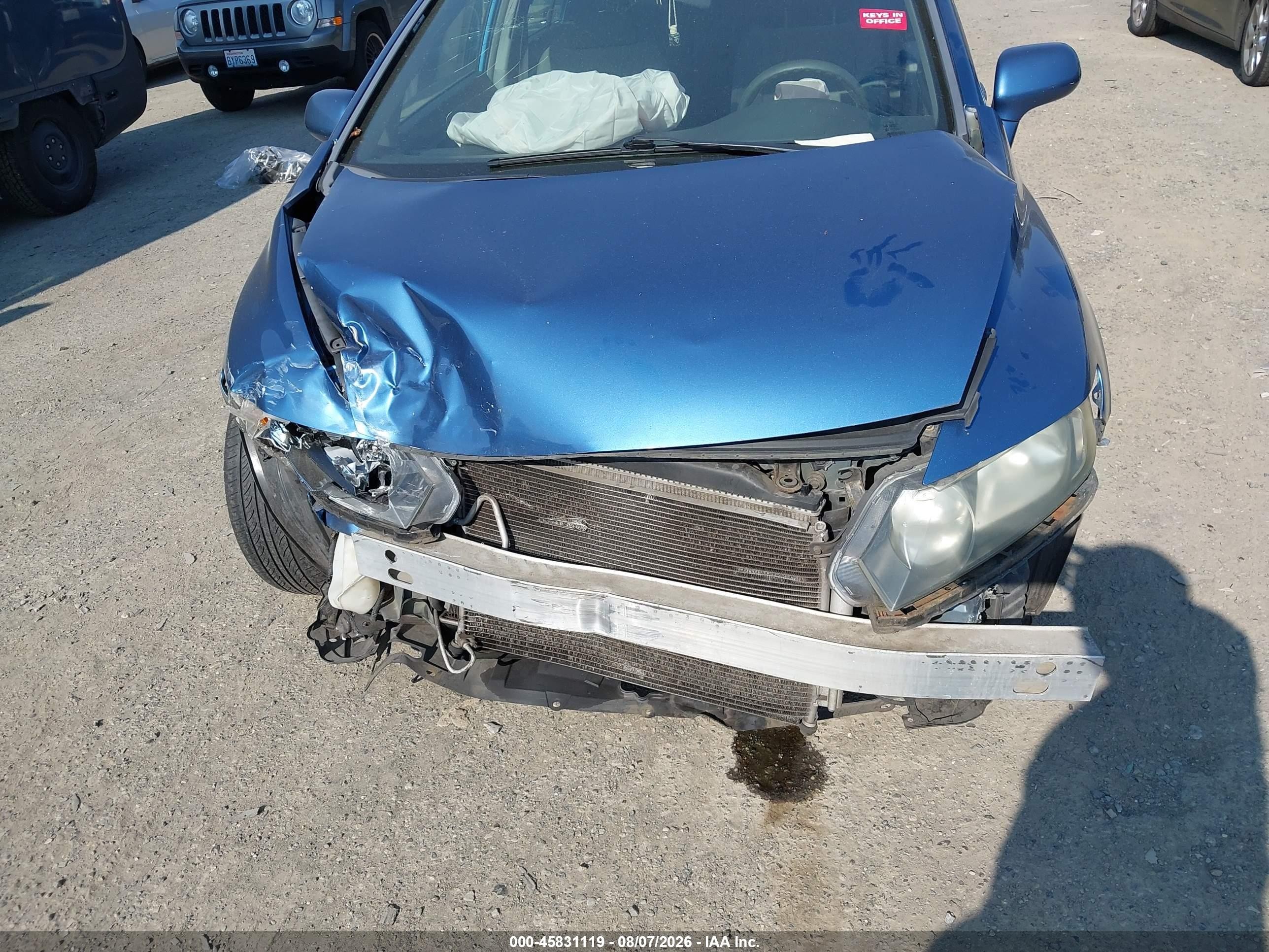 2009 Honda Civic Lx Blue vin: 19XFA16549E042952