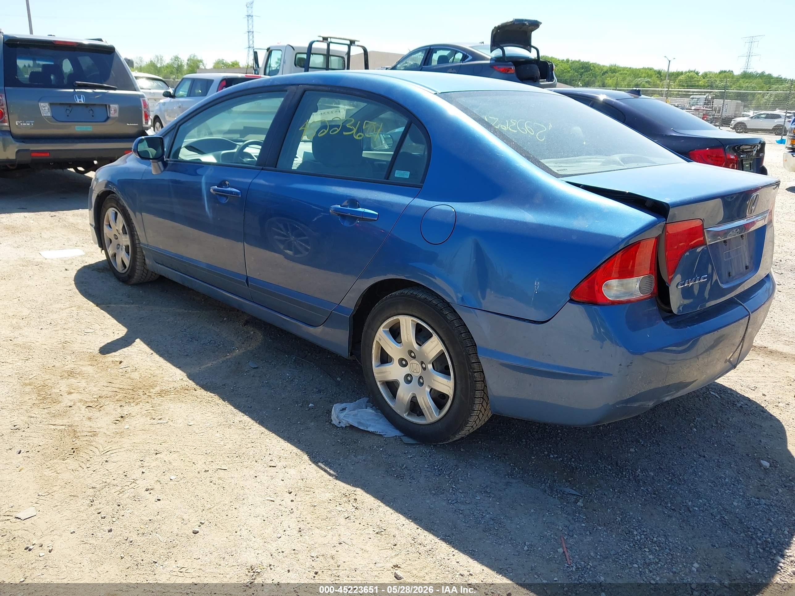 2009 Honda Civic Lx Blue vin: 19XFA16559E000791