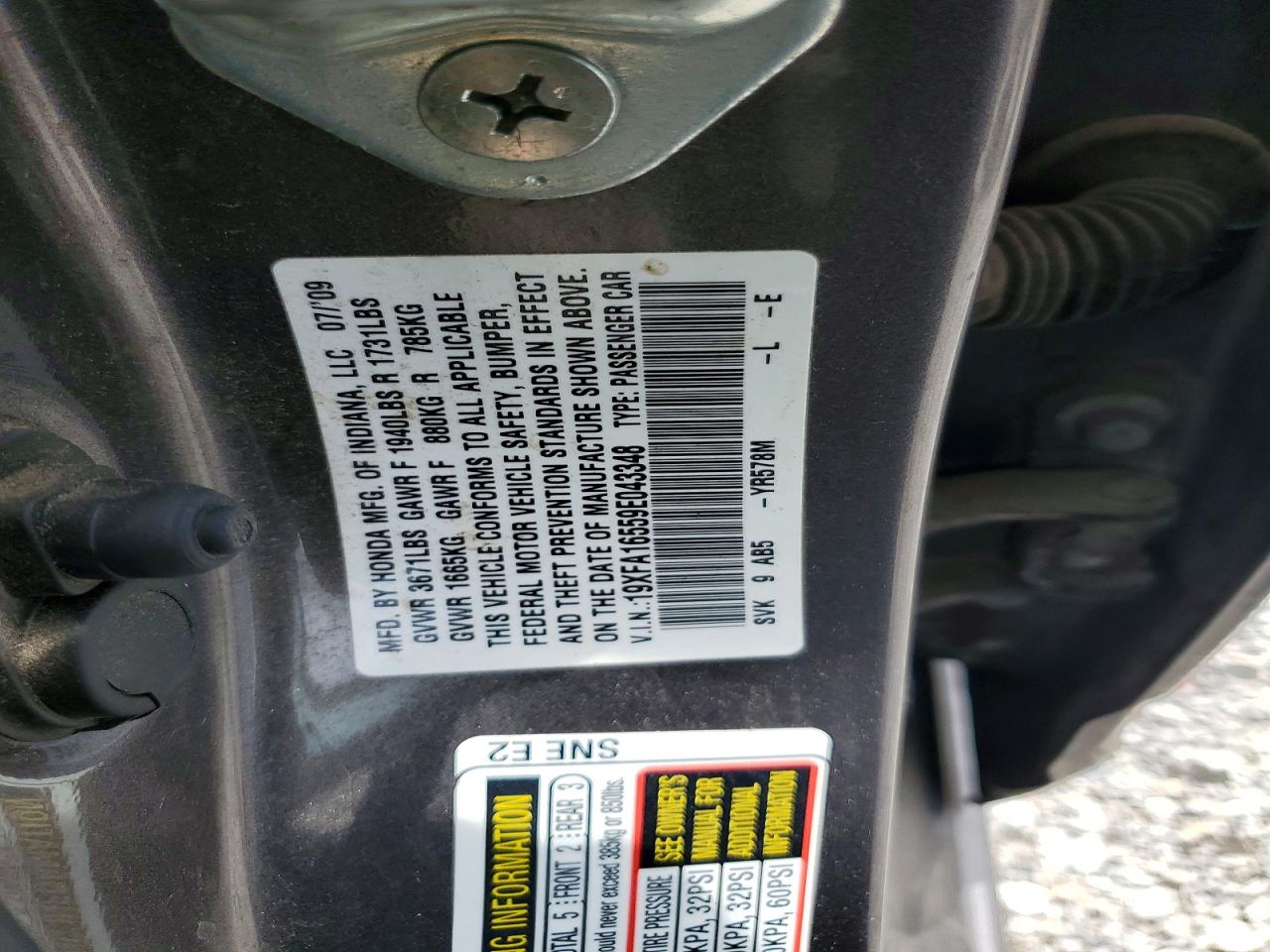 2009 Honda Civic Lx Gray vin: 19XFA16559E043348