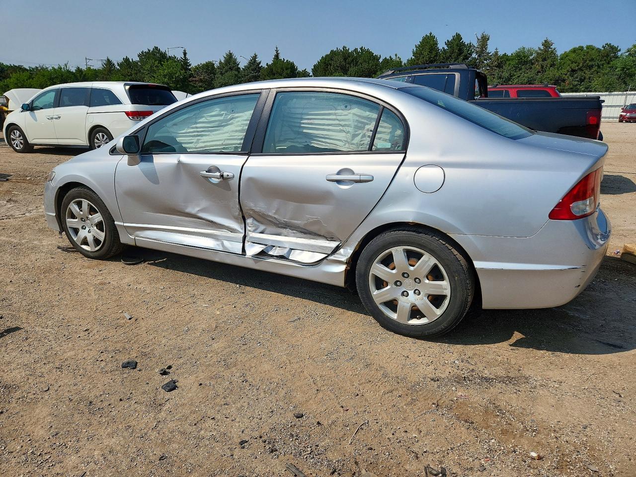 2009 Honda Civic Lx Silver vin: 19XFA16569E044010