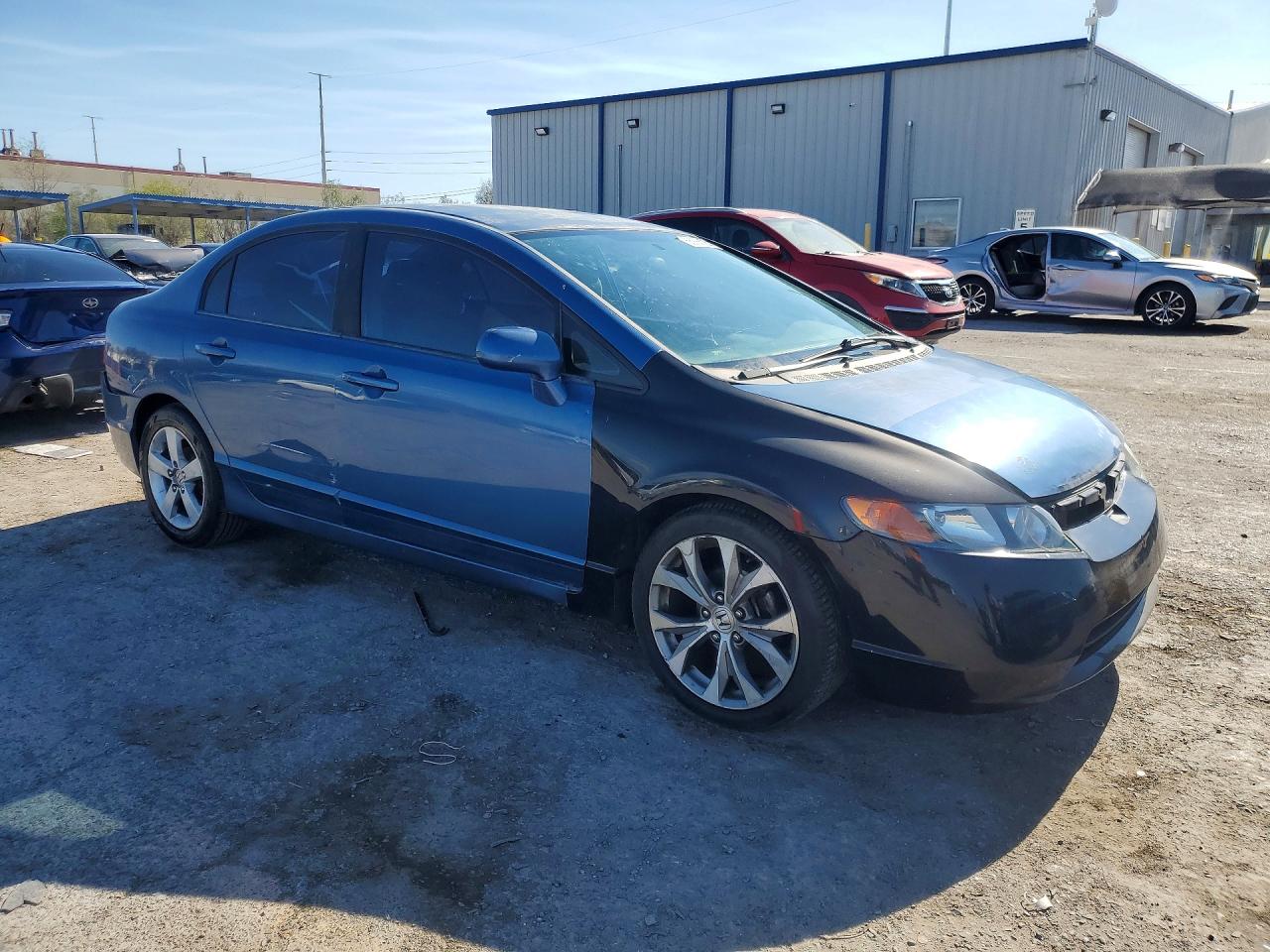 2009 Honda Civic Lx Blue vin: 19XFA16569E047232