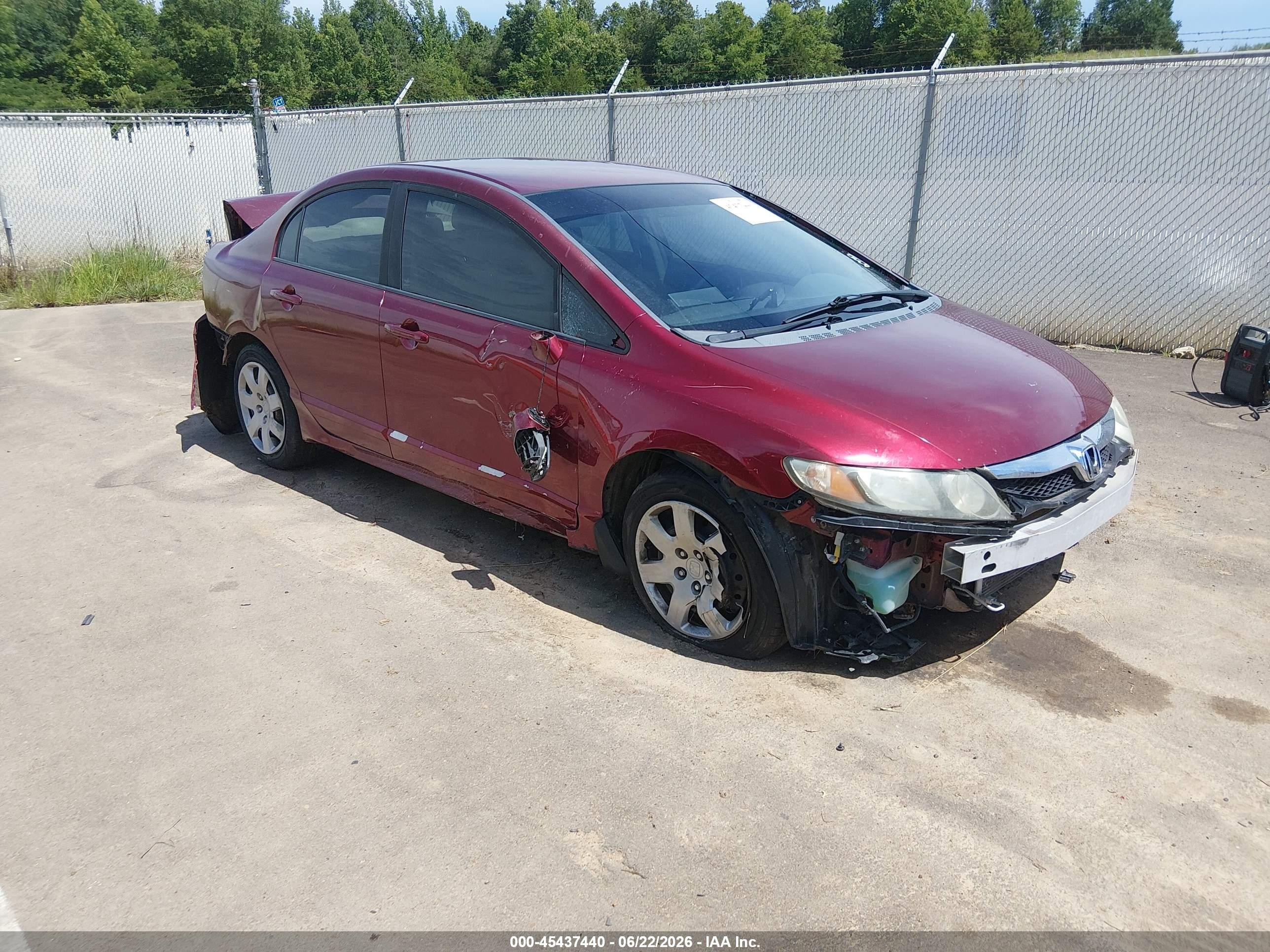 2009 Honda Civic Lx Темно-бордовый vin: 19XFA16579E013722