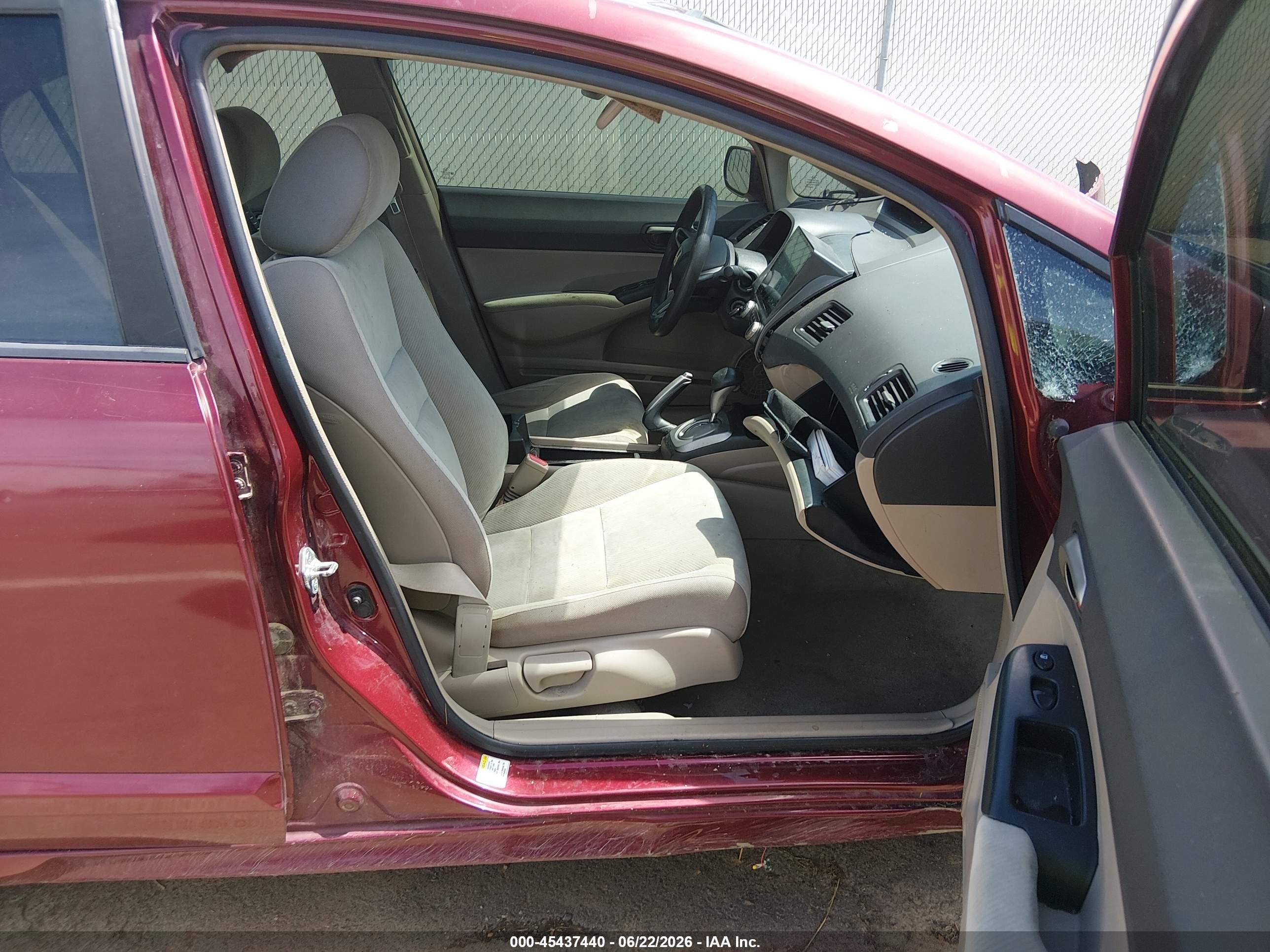 2009 Honda Civic Lx Темно-бордовый vin: 19XFA16579E013722