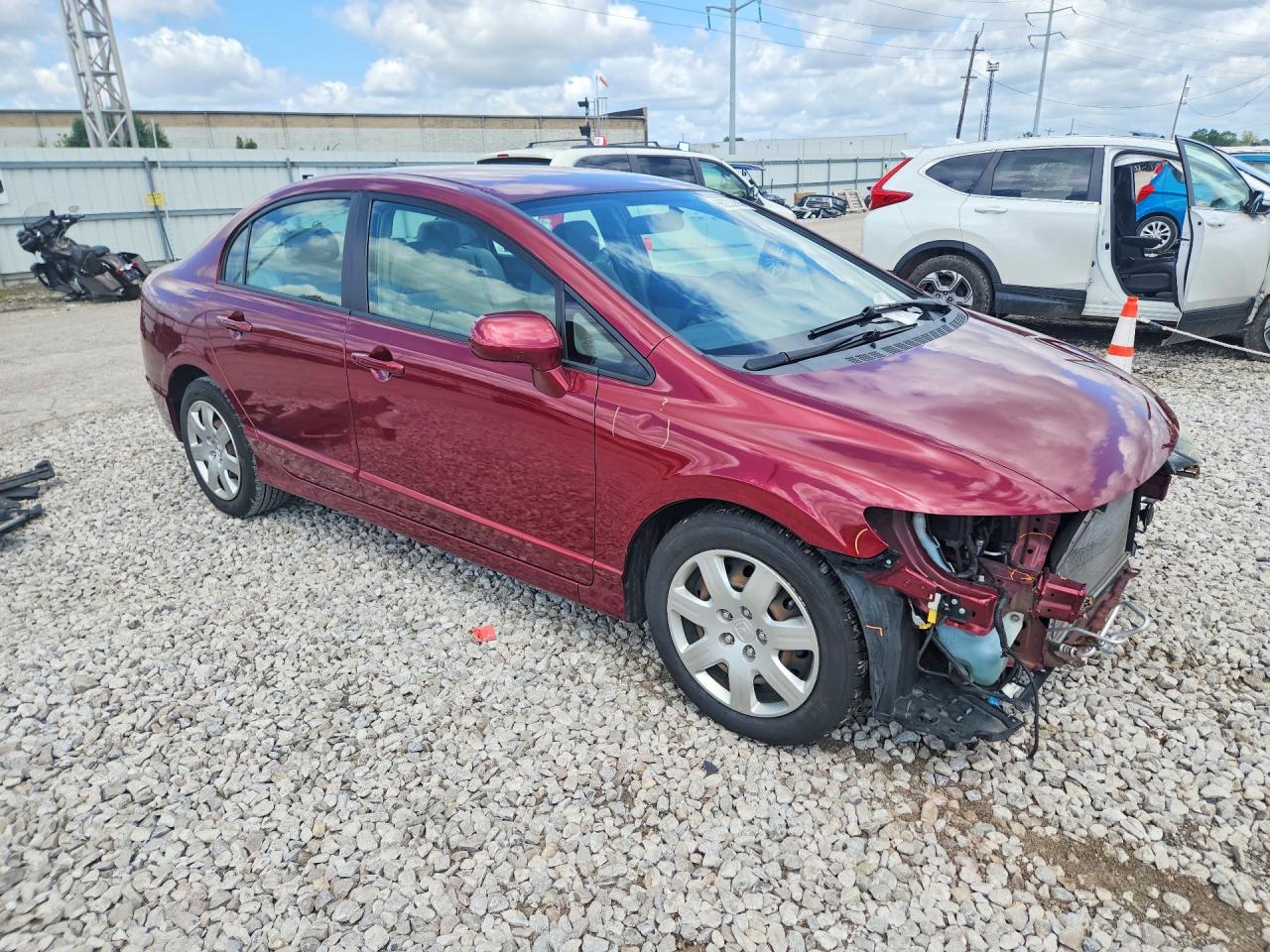 2009 Honda Civic Lx Red vin: 19XFA16589E026477