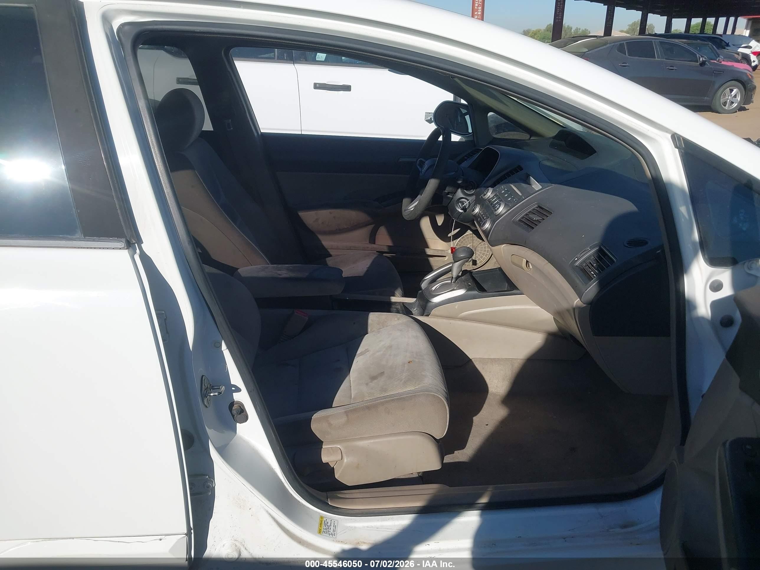 2009 Honda Civic Lx White vin: 19XFA16589E042145