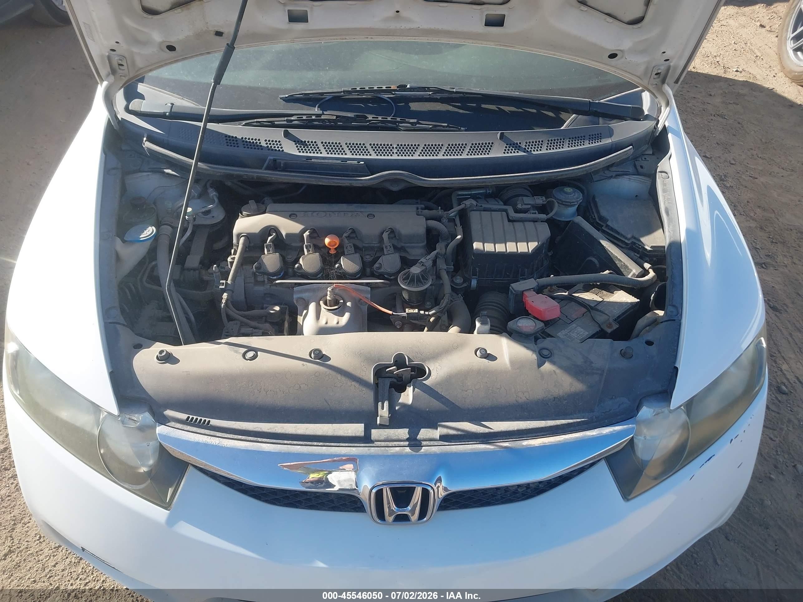 2009 Honda Civic Lx White vin: 19XFA16589E042145