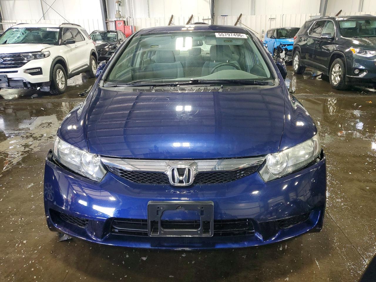 2009 Honda Civic Lx Blue vin: 19XFA16599E004066