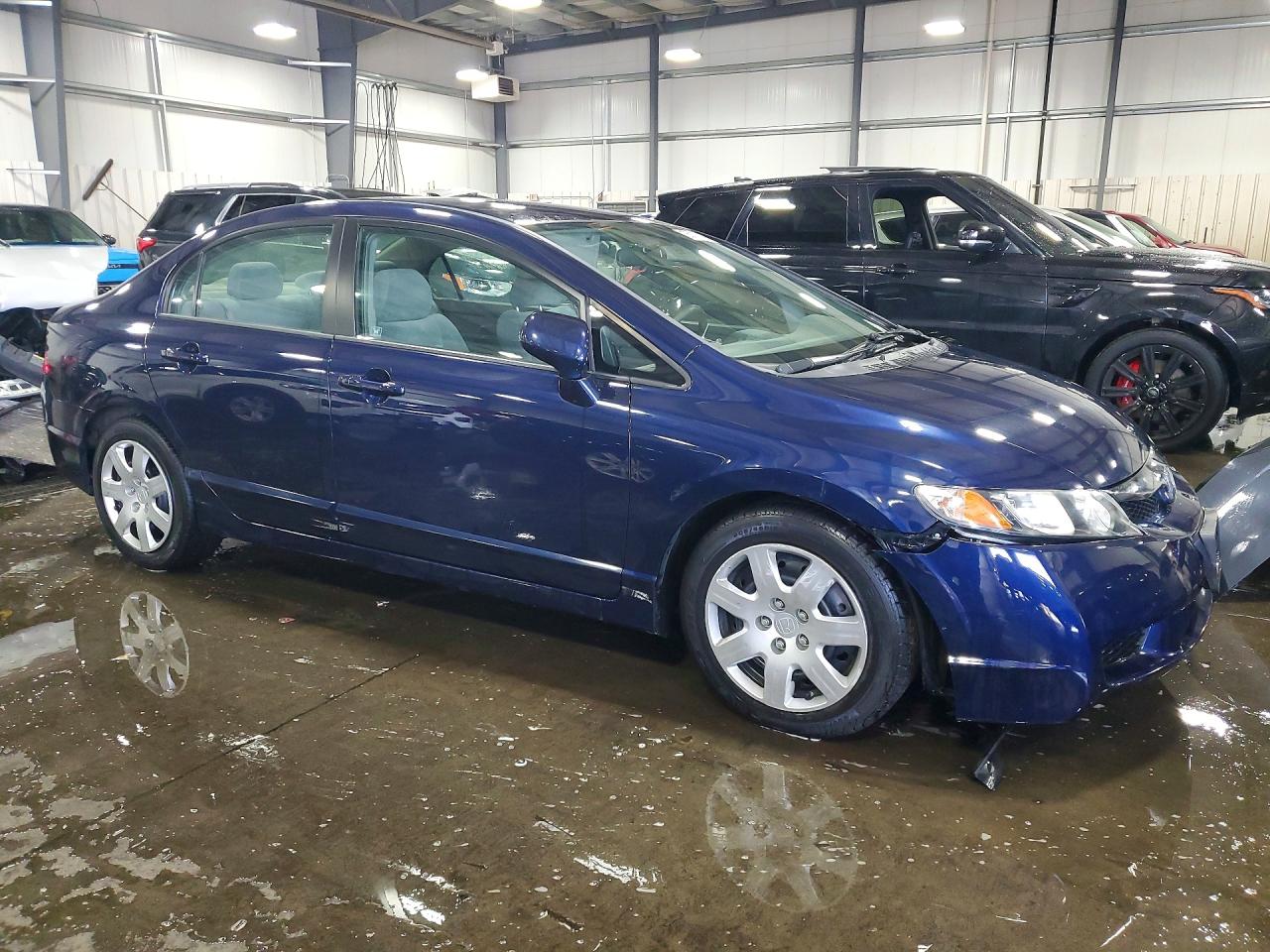 2009 Honda Civic Lx Blue vin: 19XFA16599E004066