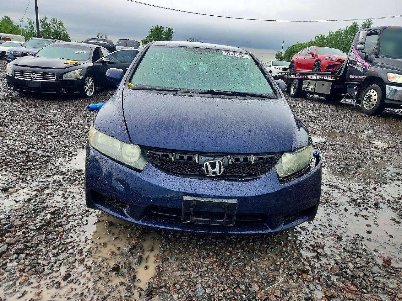 2009 Honda Civic Lx Blue vin: 19XFA16599E004083