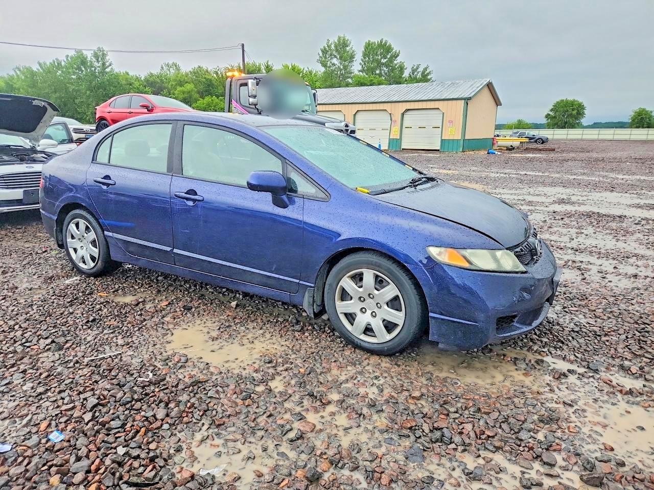 2009 Honda Civic Lx Blue vin: 19XFA16599E004083